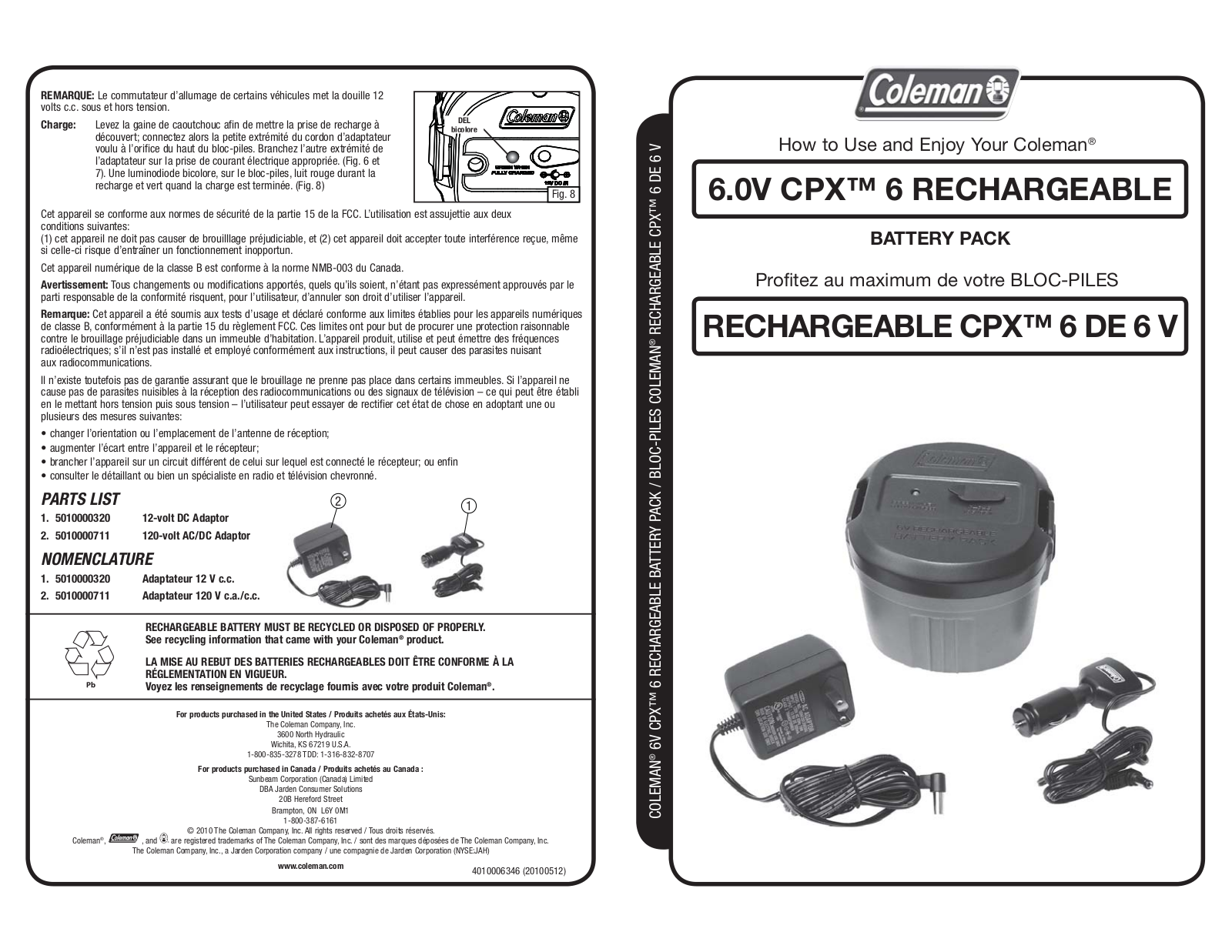 Coleman 5010000320, 5010000711 User Manual