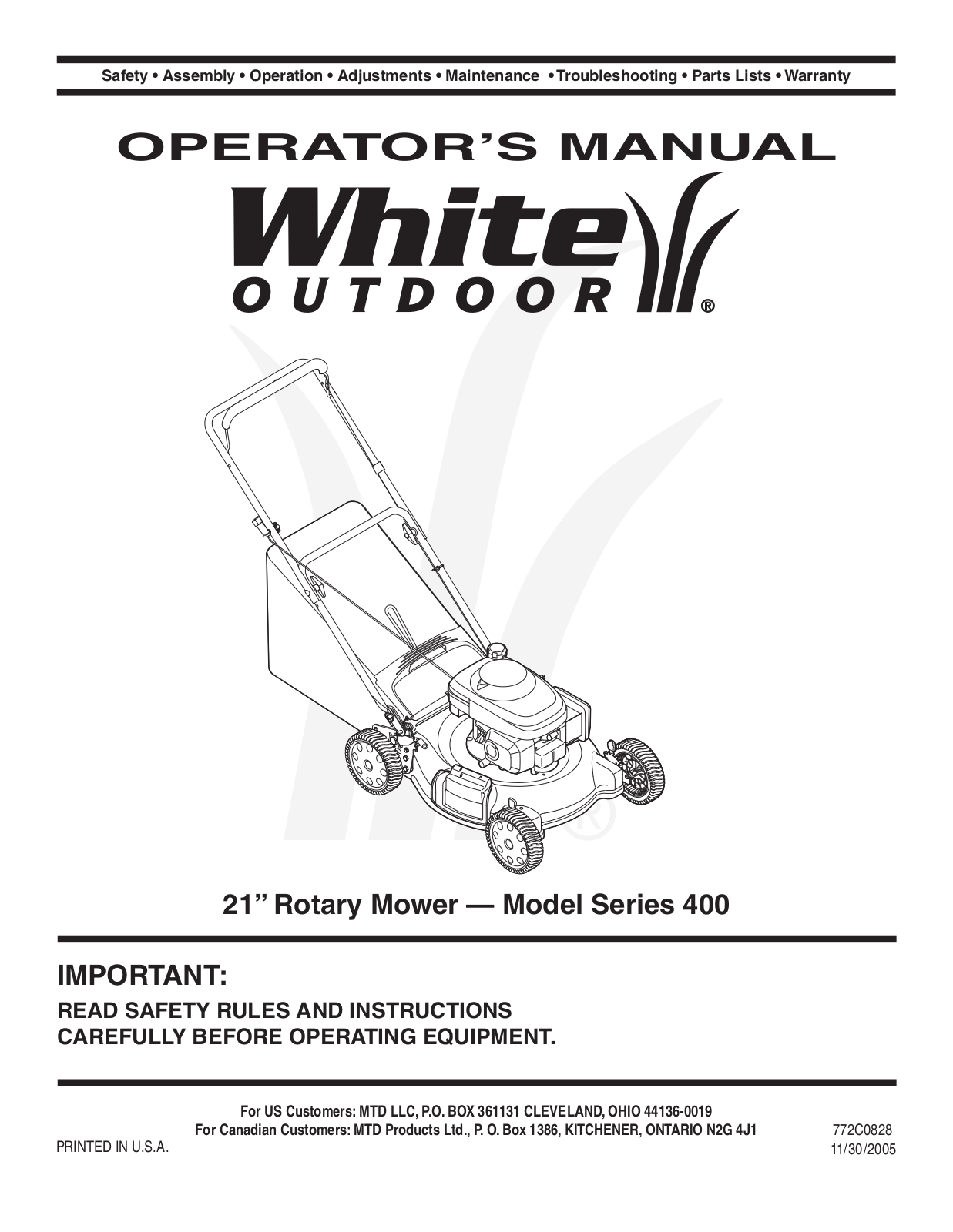 MTD YardWorks  400 User Manual