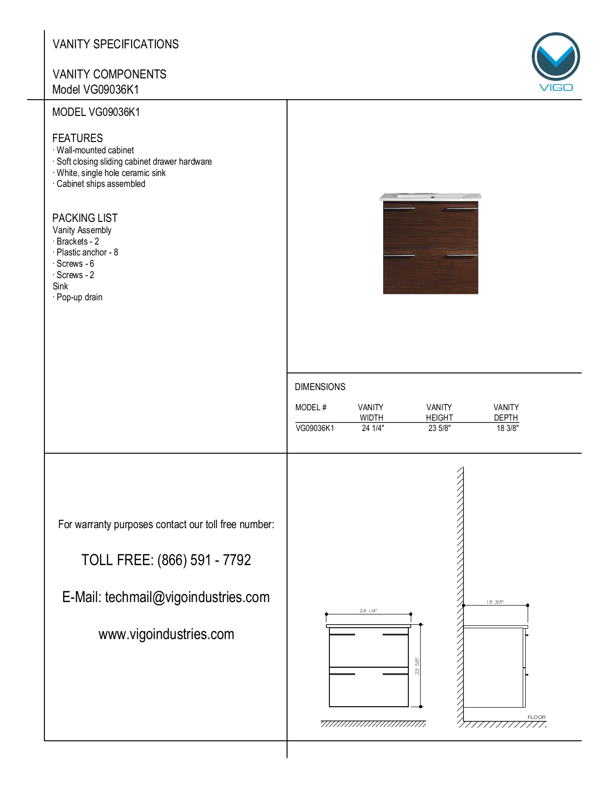 Vigo VG09036K1 User Manual