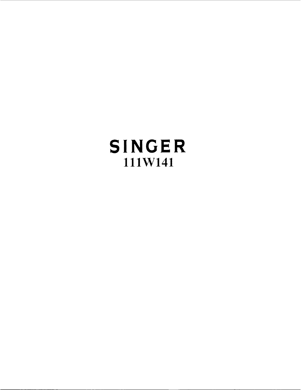 SINGER 111W141 Parts List