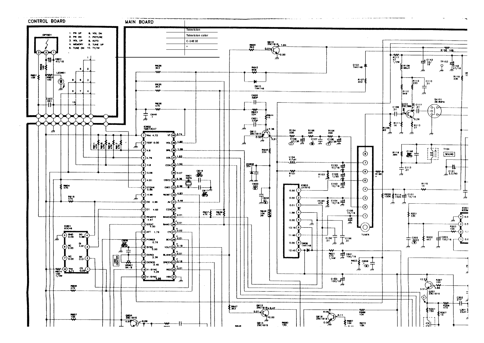 Emerson TC8115, TC8126 Schematic