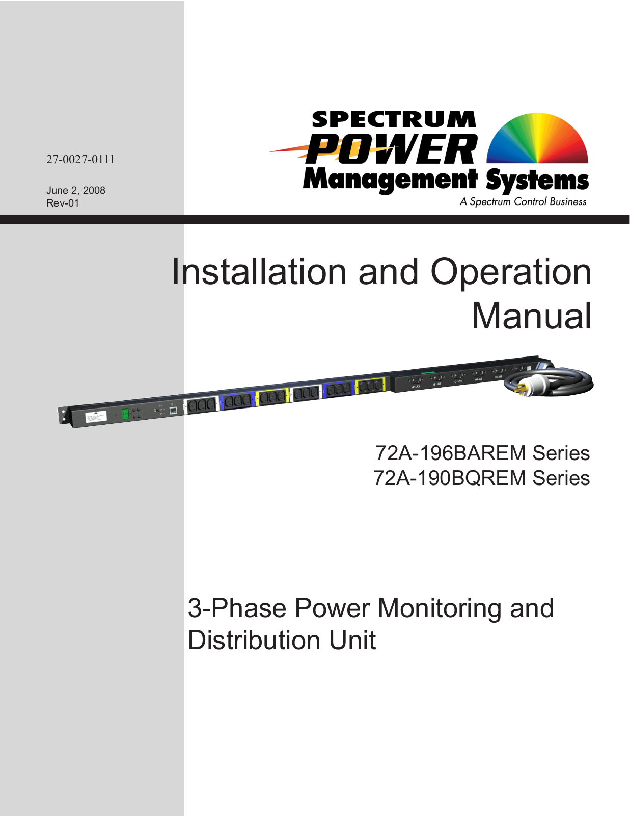 Spectrum Brands 72A-196BAREM, 72A-190BQREM User Manual