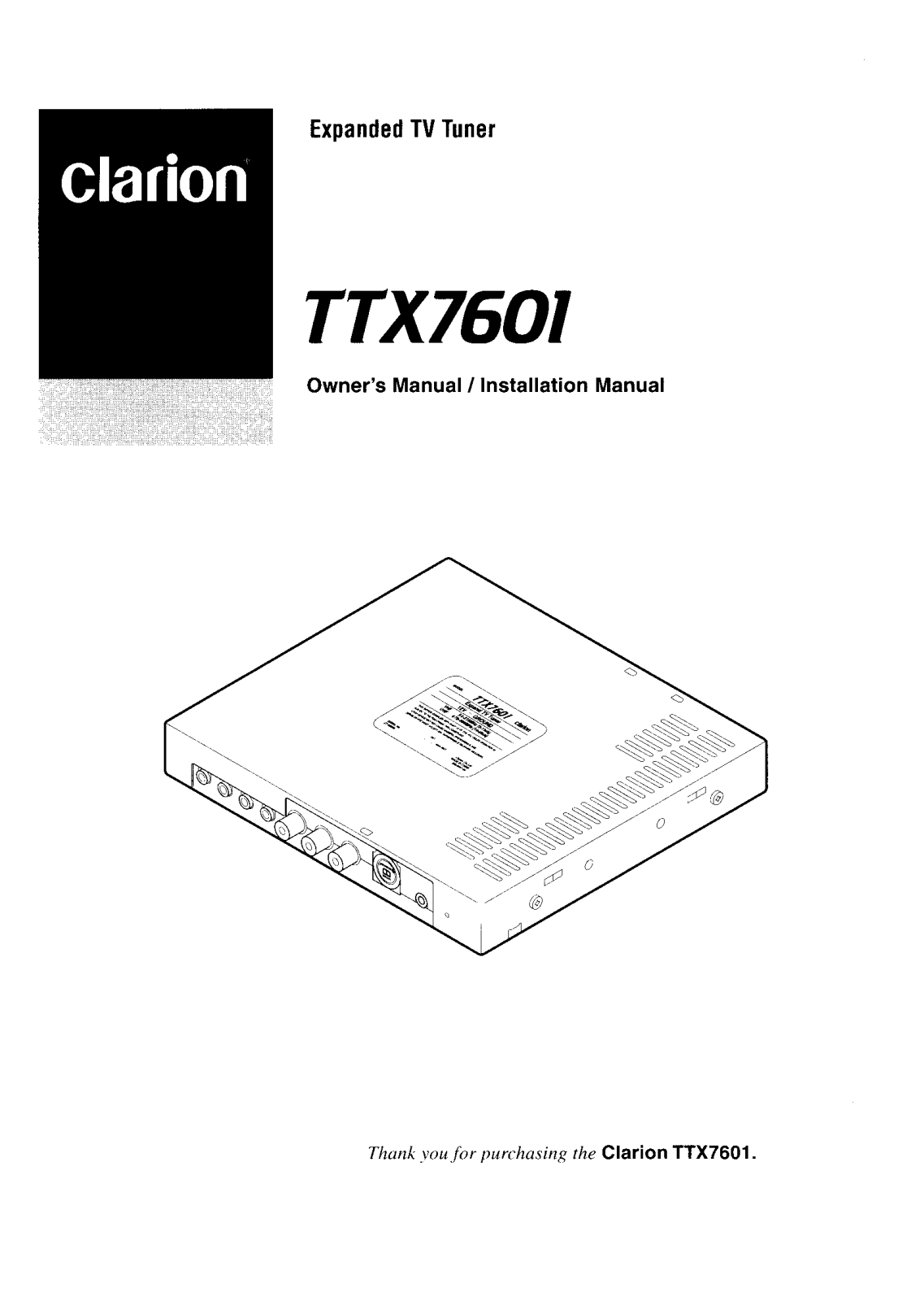 Clarion TTX 7601 User Manual