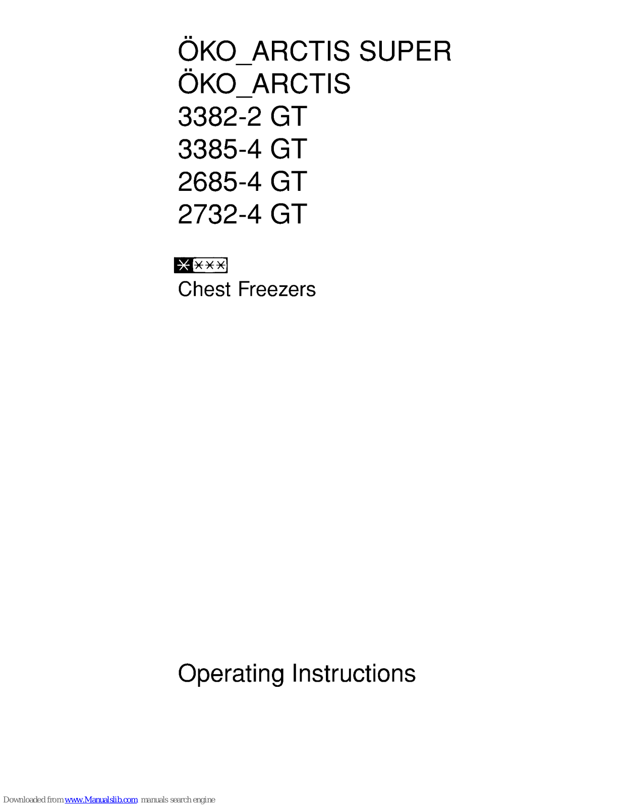 AEG OKO_Arctis Super 2685-4 GT, OKO_Arctis 2685-4 GT, OKO_Arctis 3385-4 GT, OKO_Arctis 2732-4 GT, OKO_Arctis Super 3385-4 GT Operating Instructions Manual