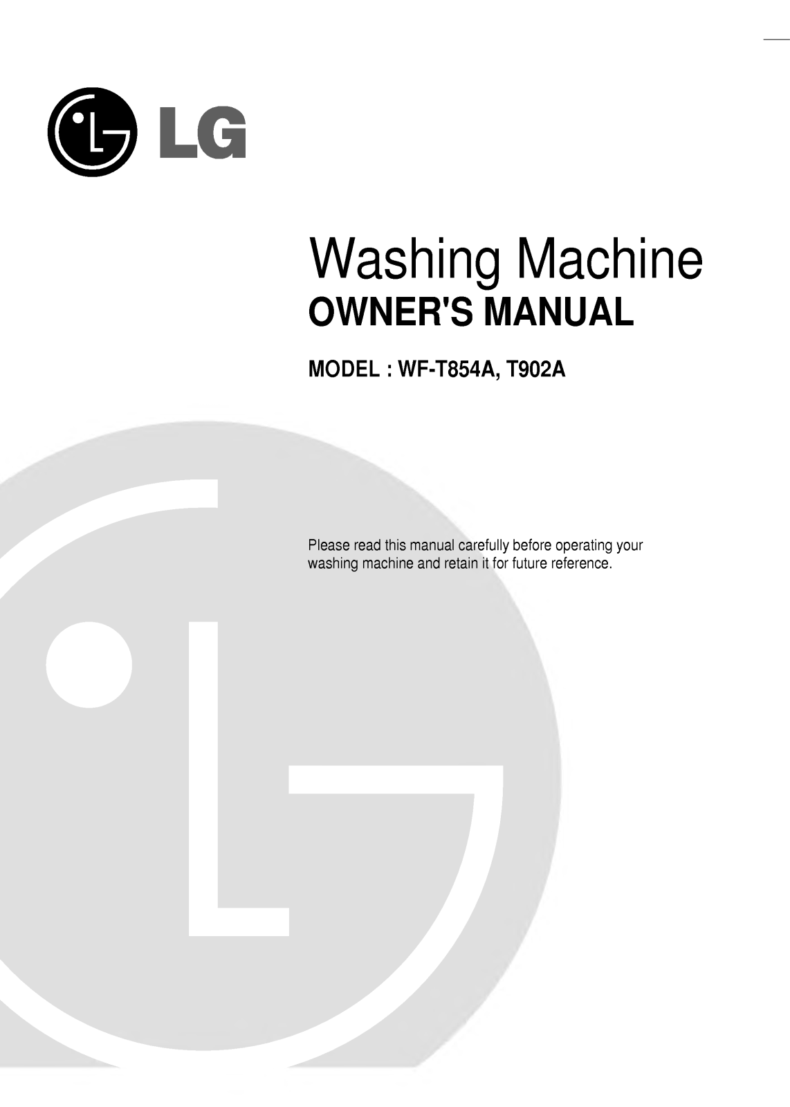 LG WF-T854A User Manual