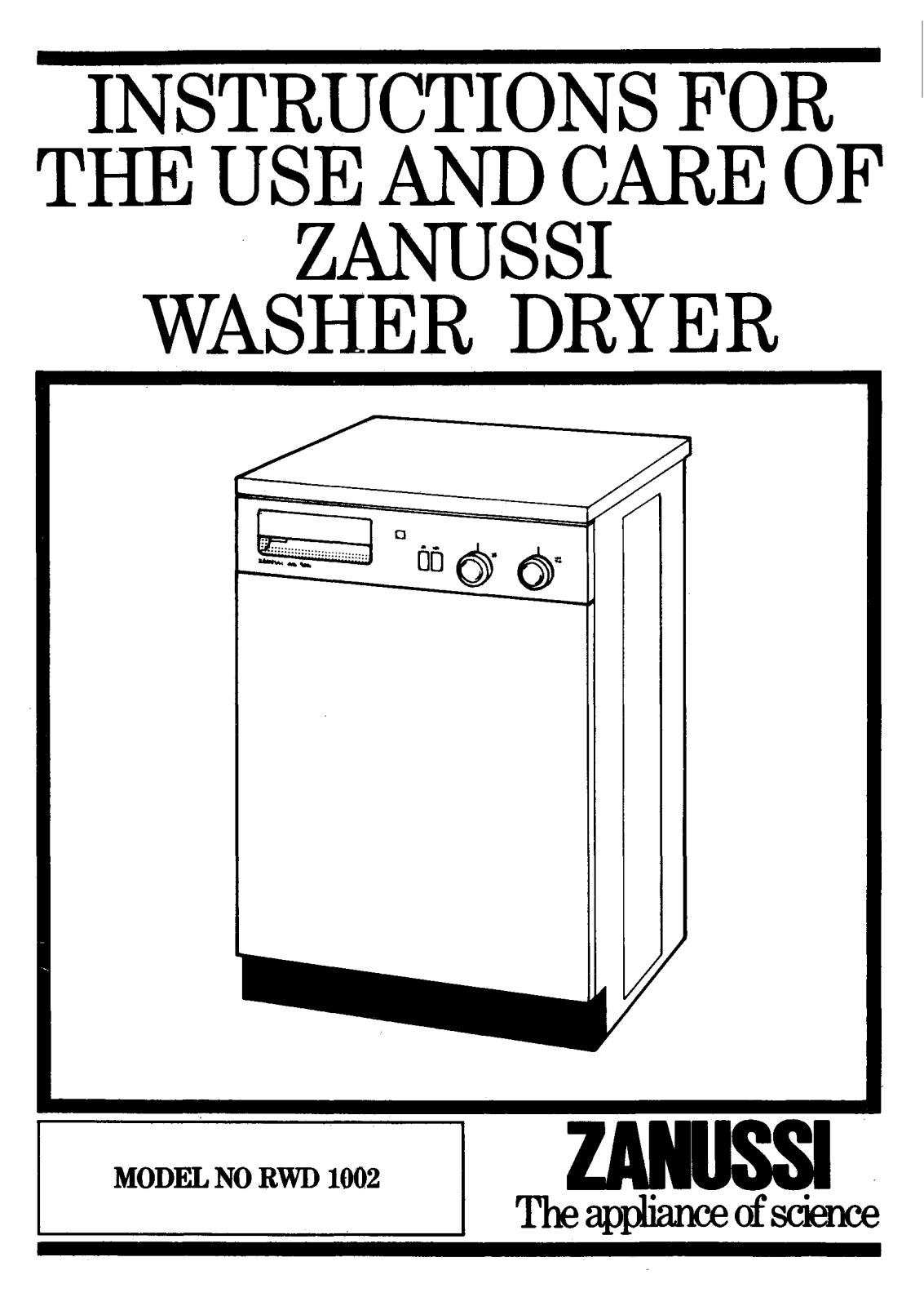 Zanussi RWD 1002 User Manual