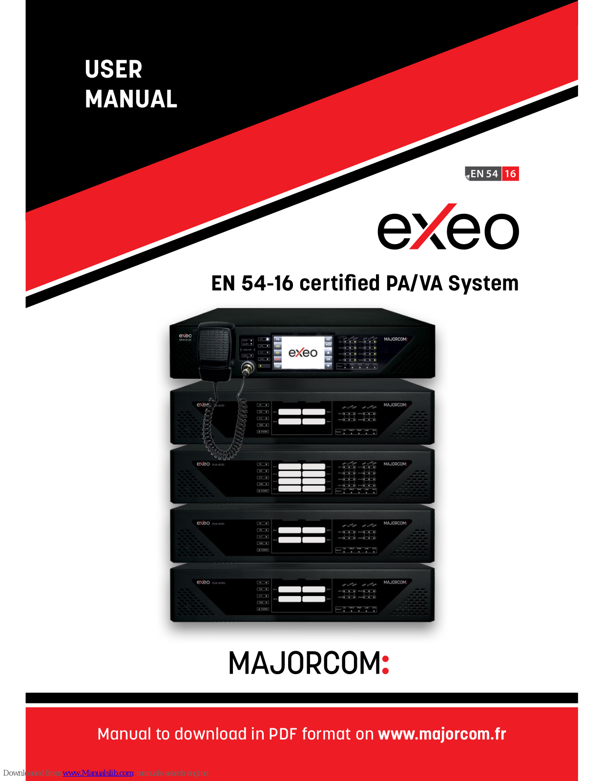 Majorcom EN 54-16, SVA-8250, MVA-8120, SVA-4250, SVA-4500 User Manual