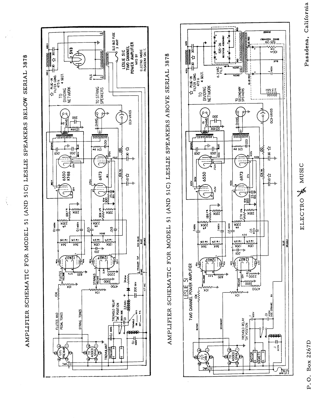 Leslie 51, 51c schematic