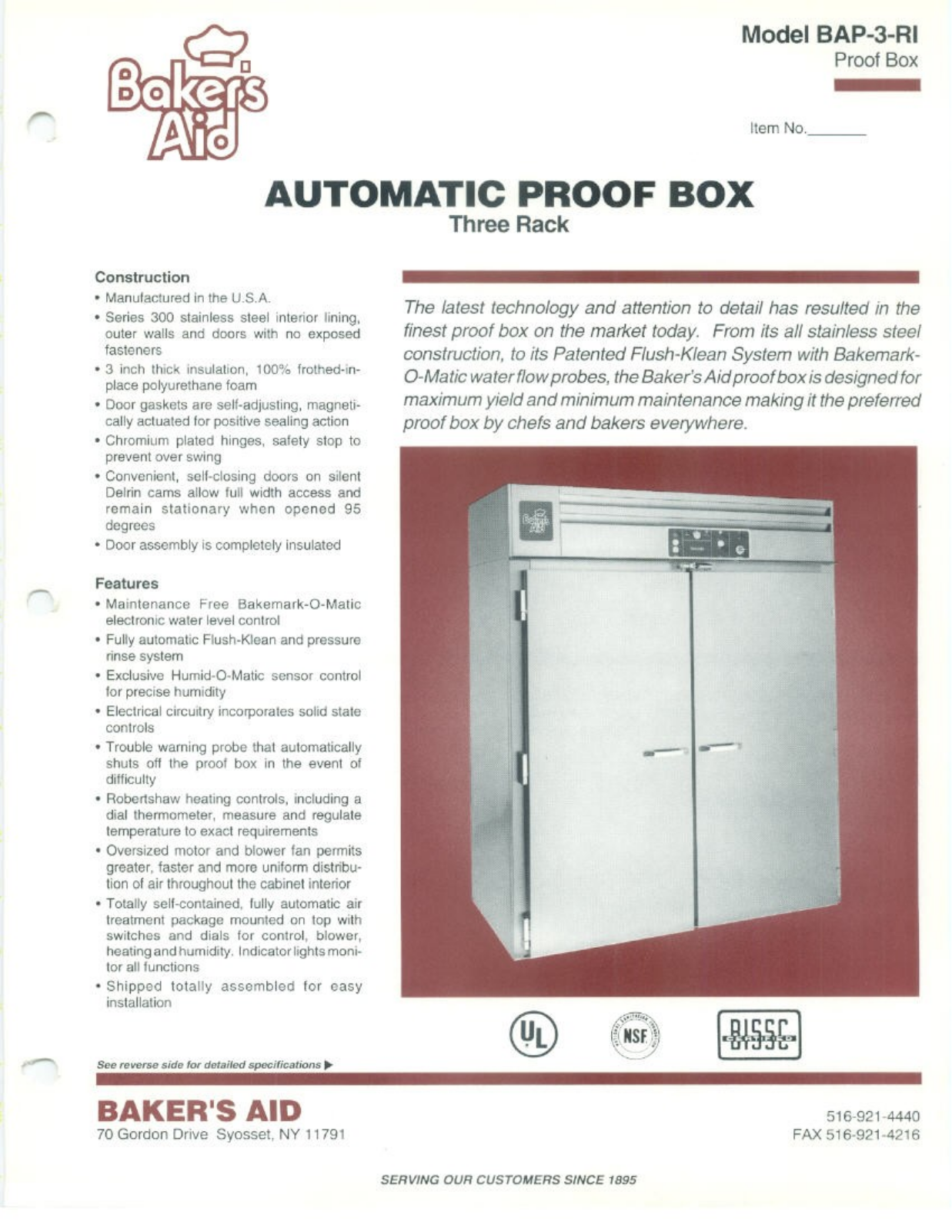 Bakers Aid BAP-3-RI User Manual