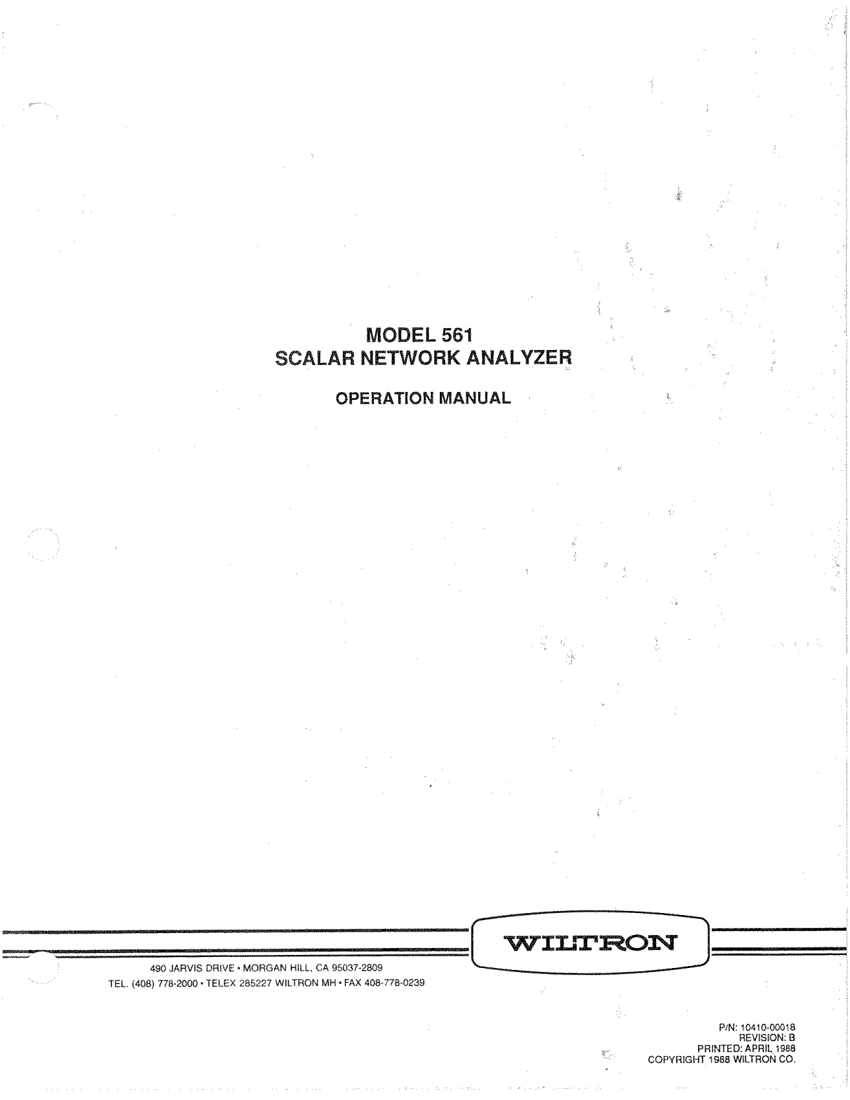 Wiltron 561 User Manual