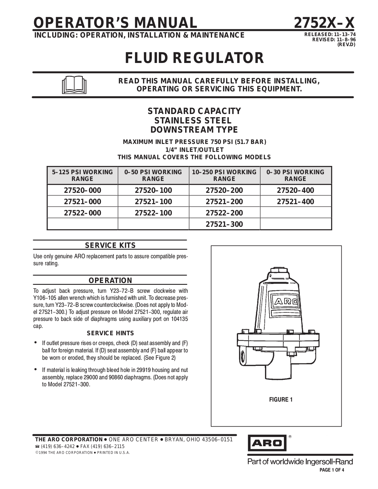 Ingersoll-Rand 2752X-X User Manual