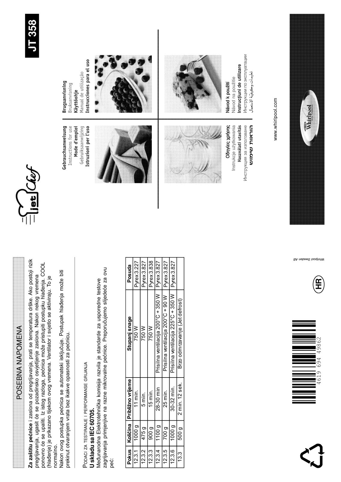 Whirlpool JT 358 alu User Manual