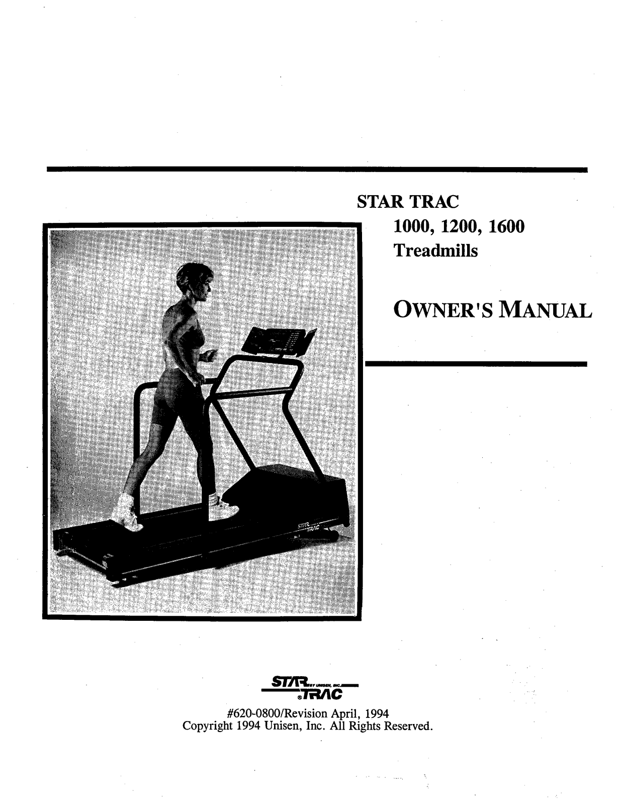 Star Trac 1600, 1000, 1200 User Manual