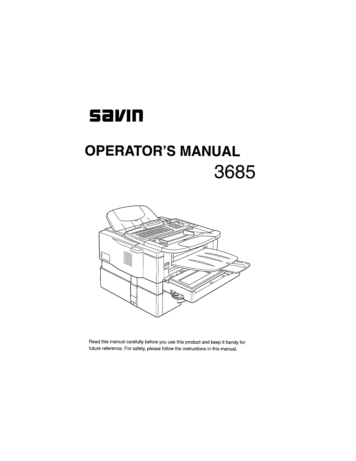 Savin 3685 User Manual