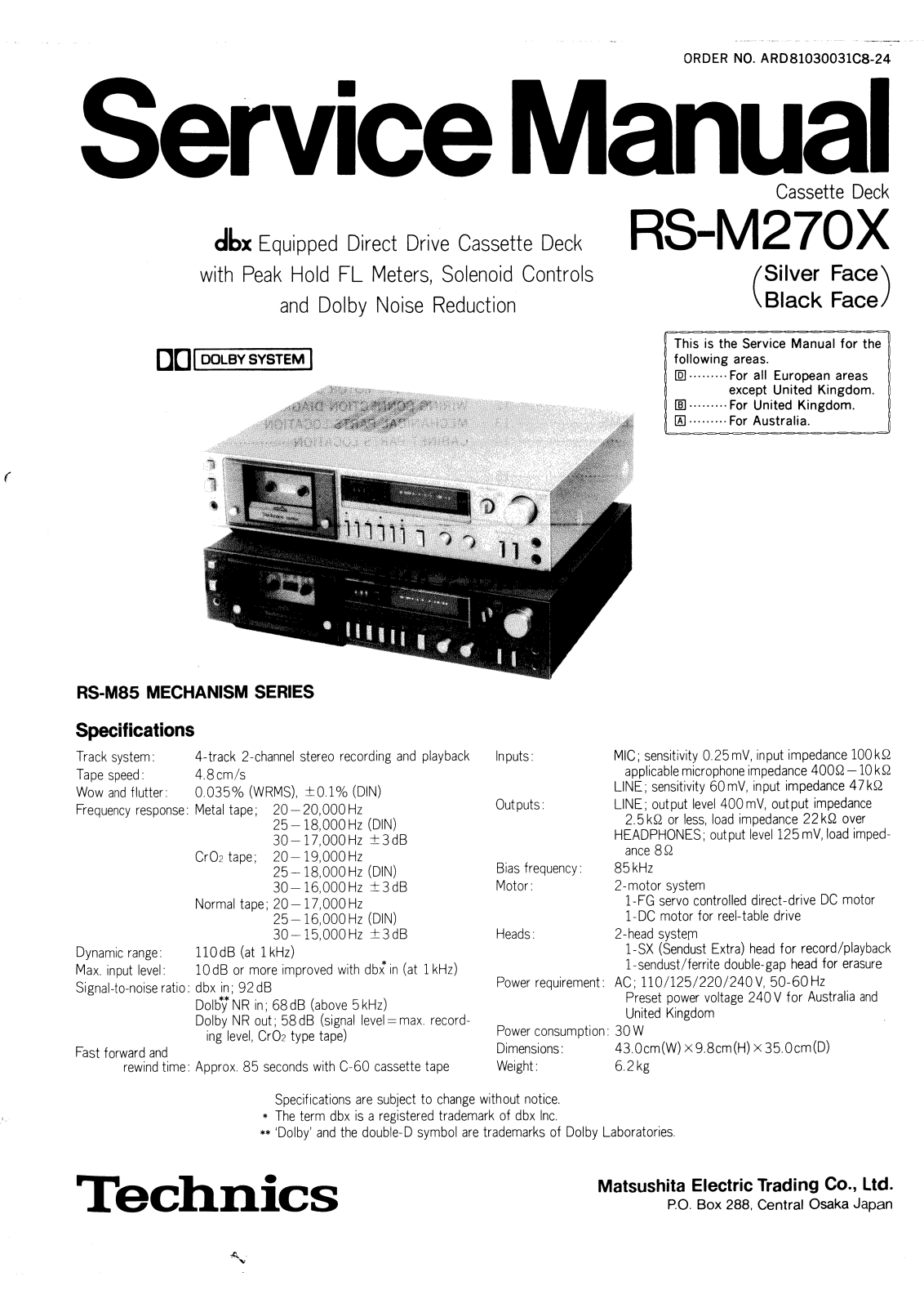 Technics RSM-270-X Service manual