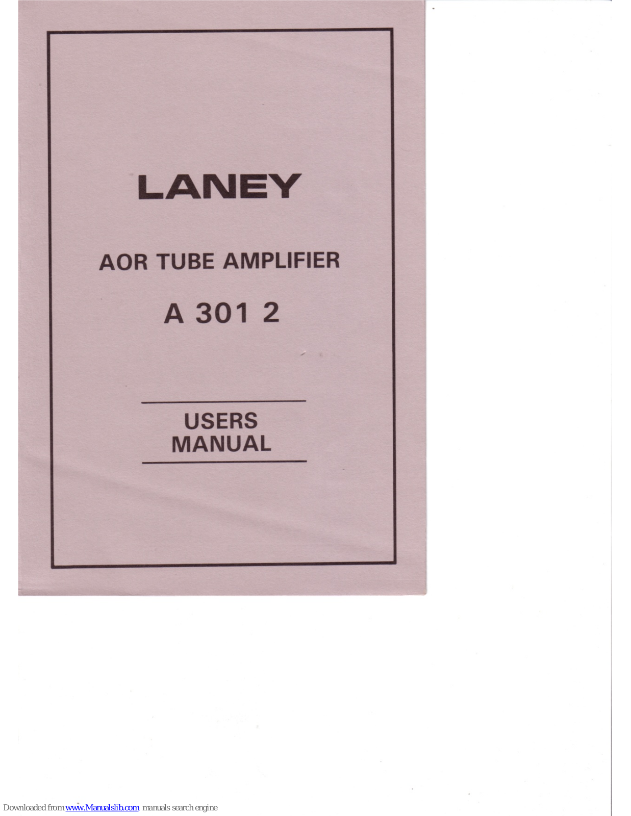 Laney A 301 2 User Manual