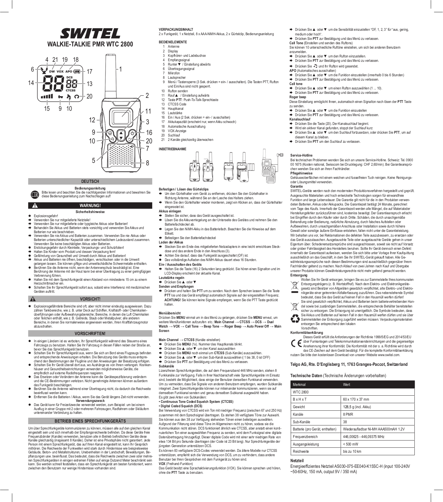 switel WTC 2800 User Manual