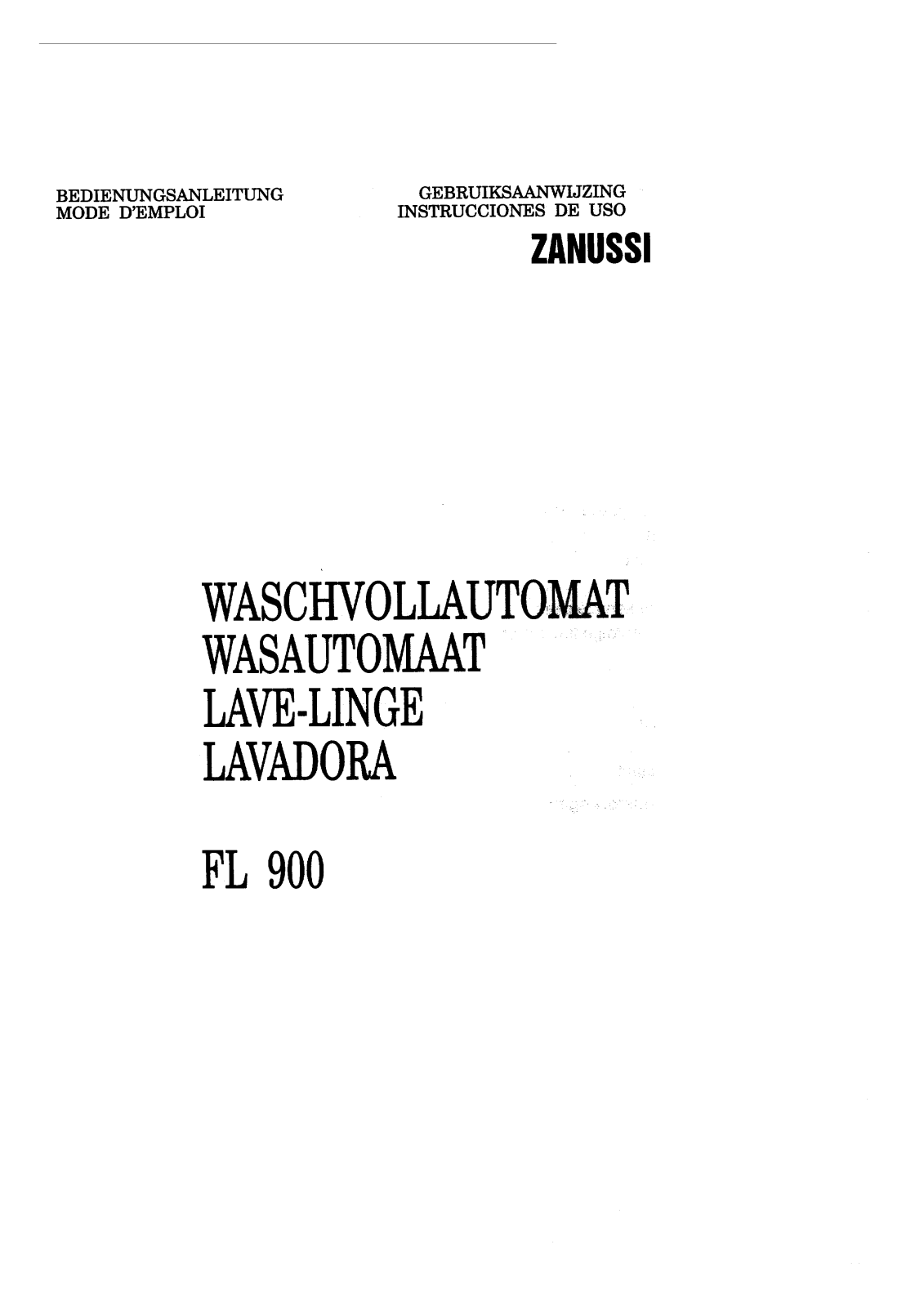 Zanussi FL900 User Manual