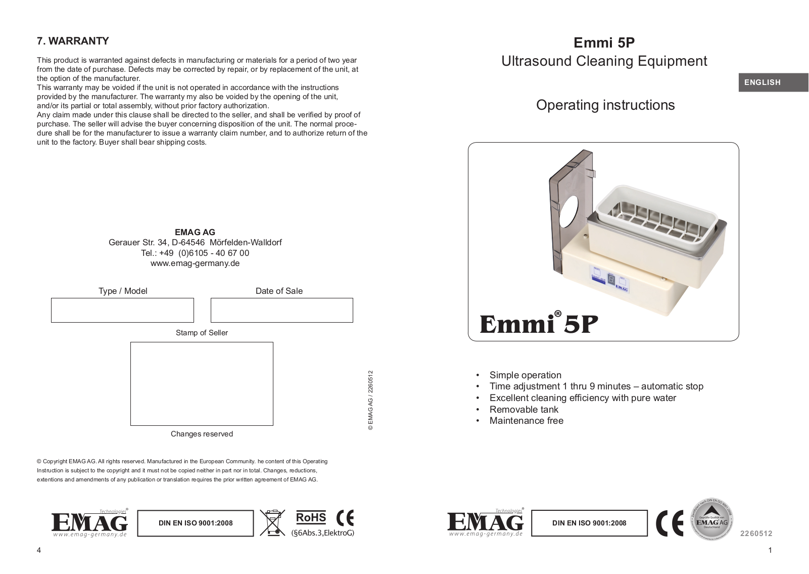 Emag EMMI 5P User guide