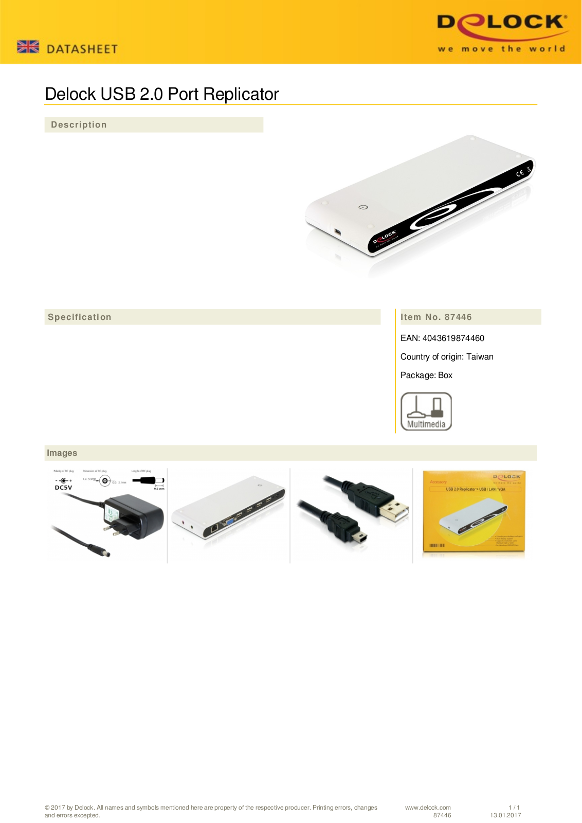 DeLOCK USB 2.0 Port-Replikator weiß User Manual