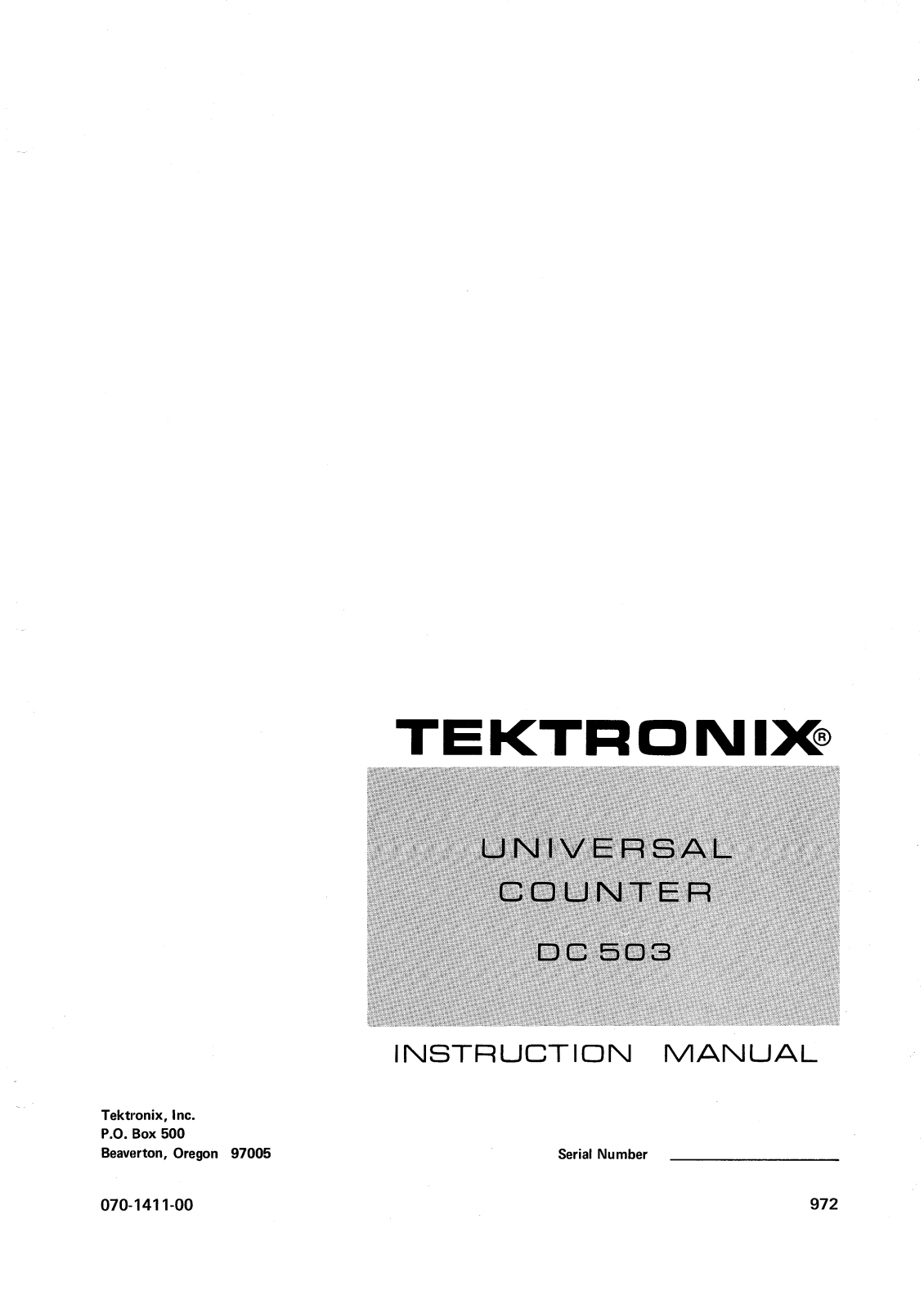 Tektronix DC 503 INSTRUCTION MANUAL - ManualMachine.com