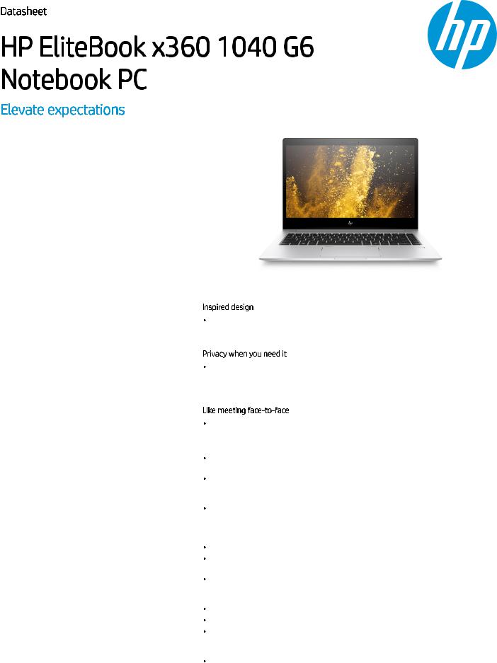 HP EliteBook x360 1040 G6 User Manual