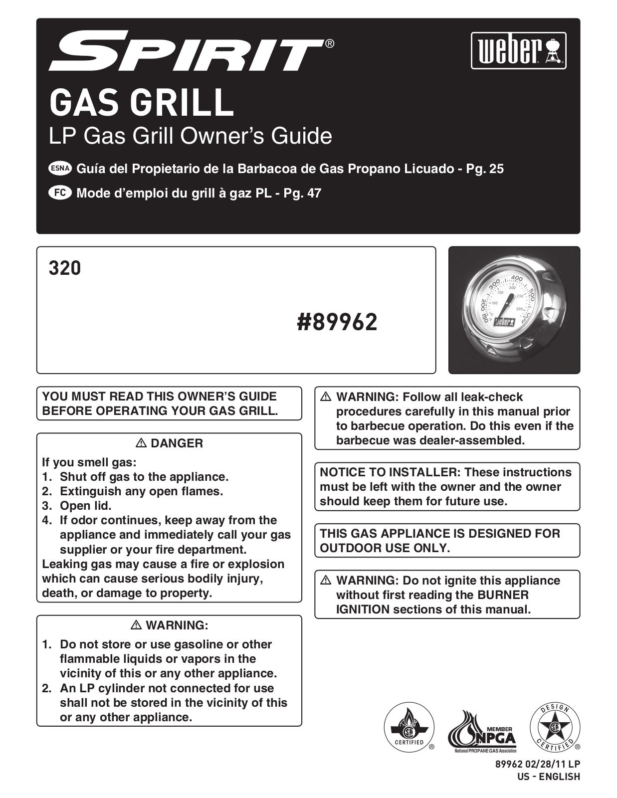 Weber 89962 User Manual