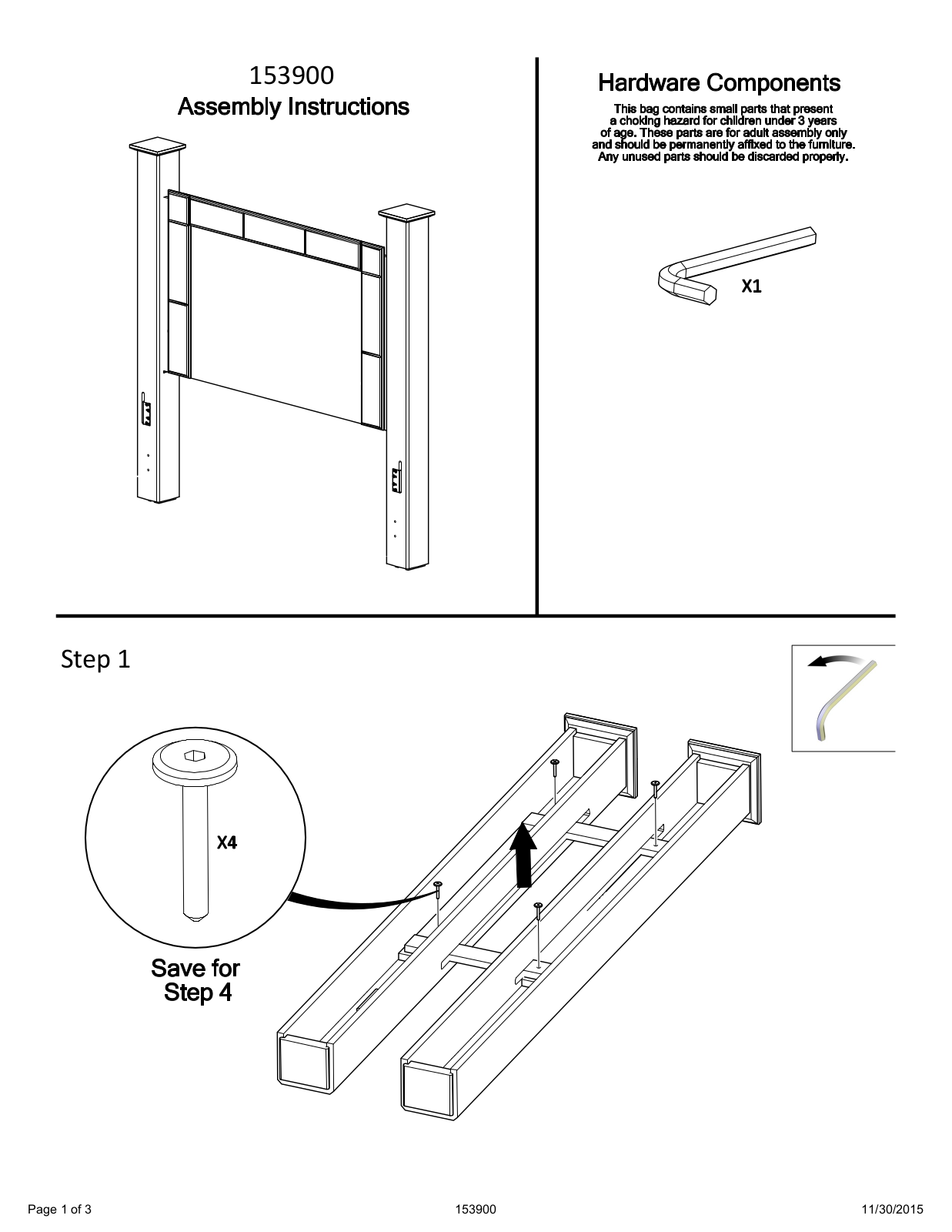 Ashley B55568666299 Assembly Guide