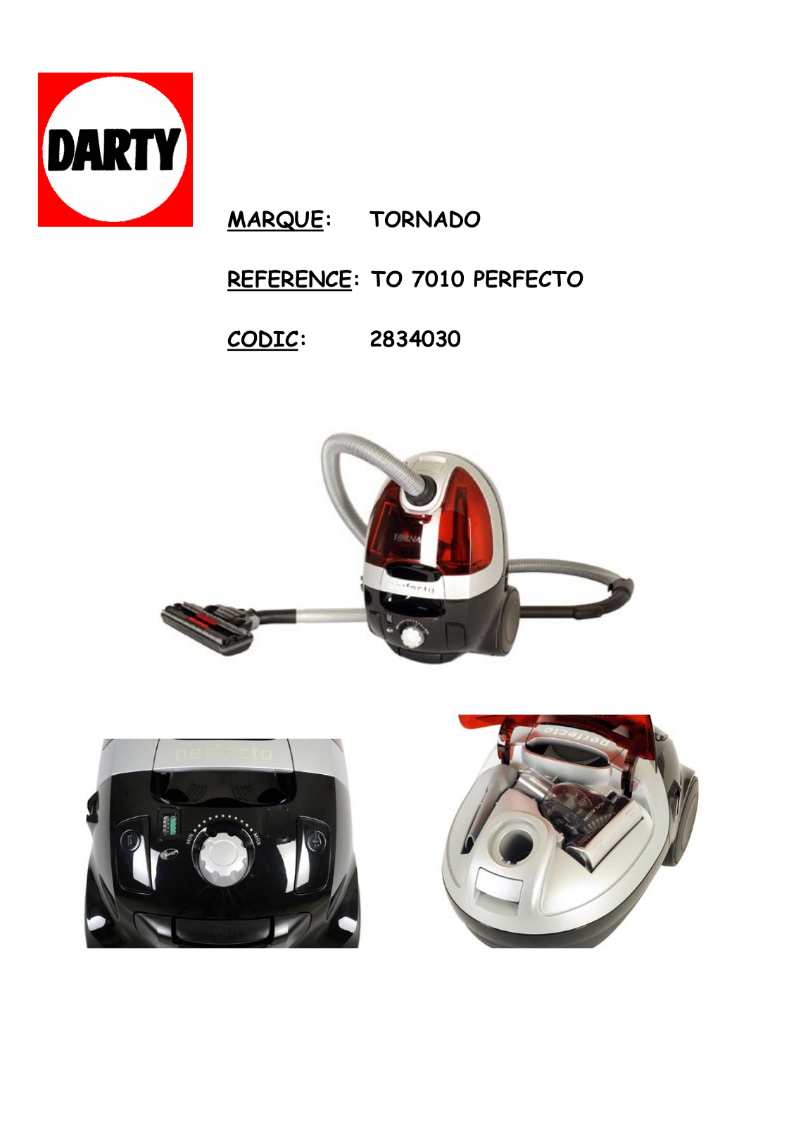 Tornado TO 7010 PERFECTO Instruction Manual