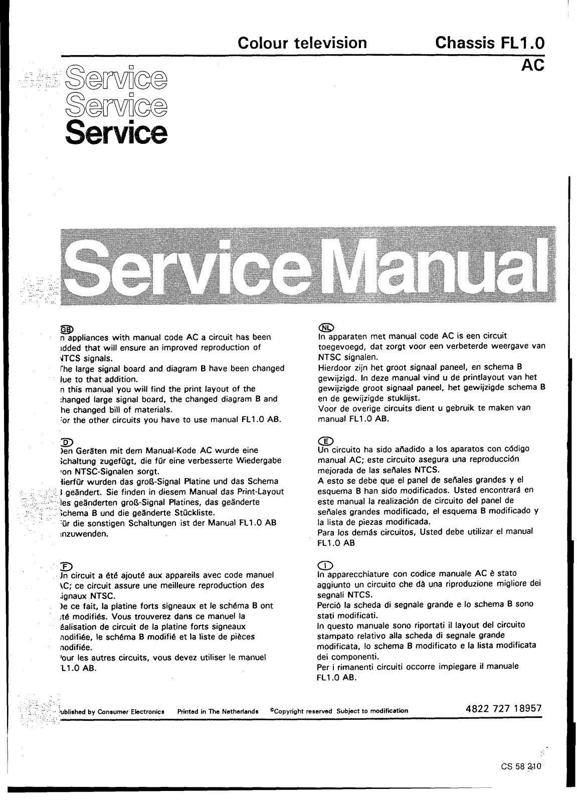 Philips FL1.0 AC Service Manual