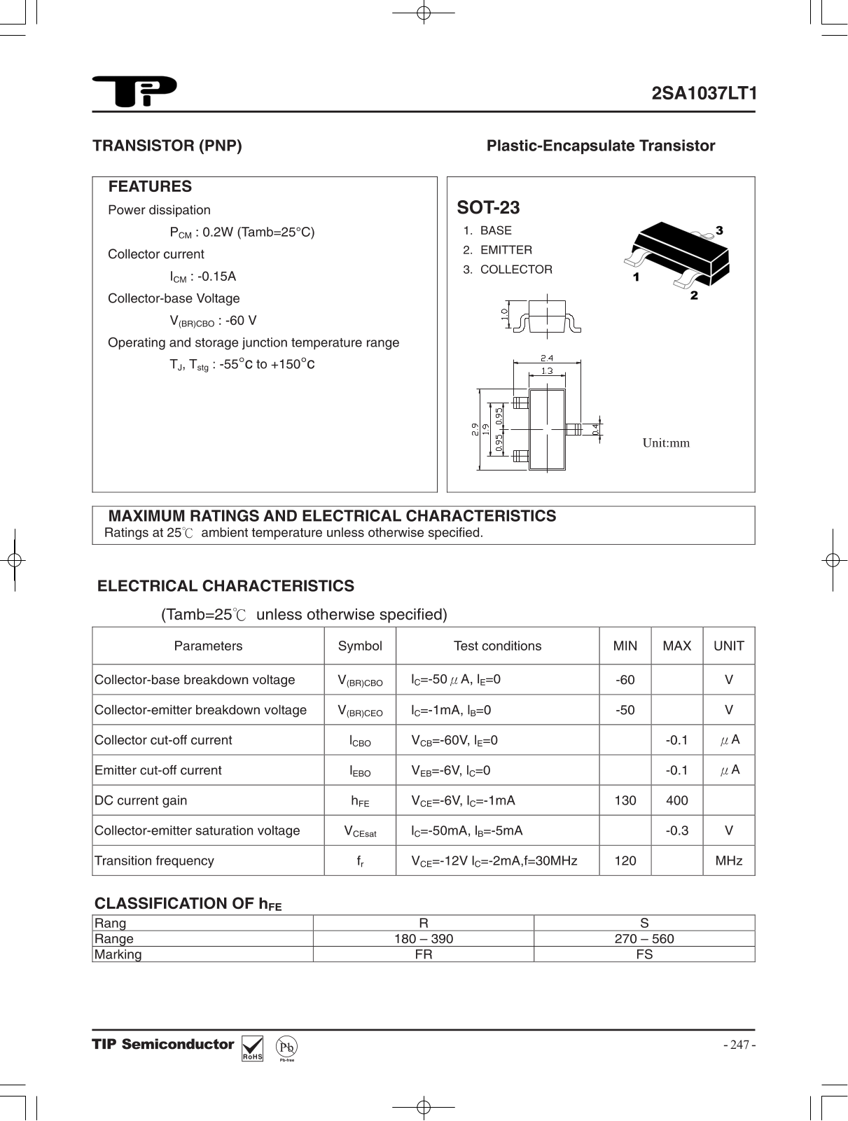 TIP 2SA1037LT1 Schematic