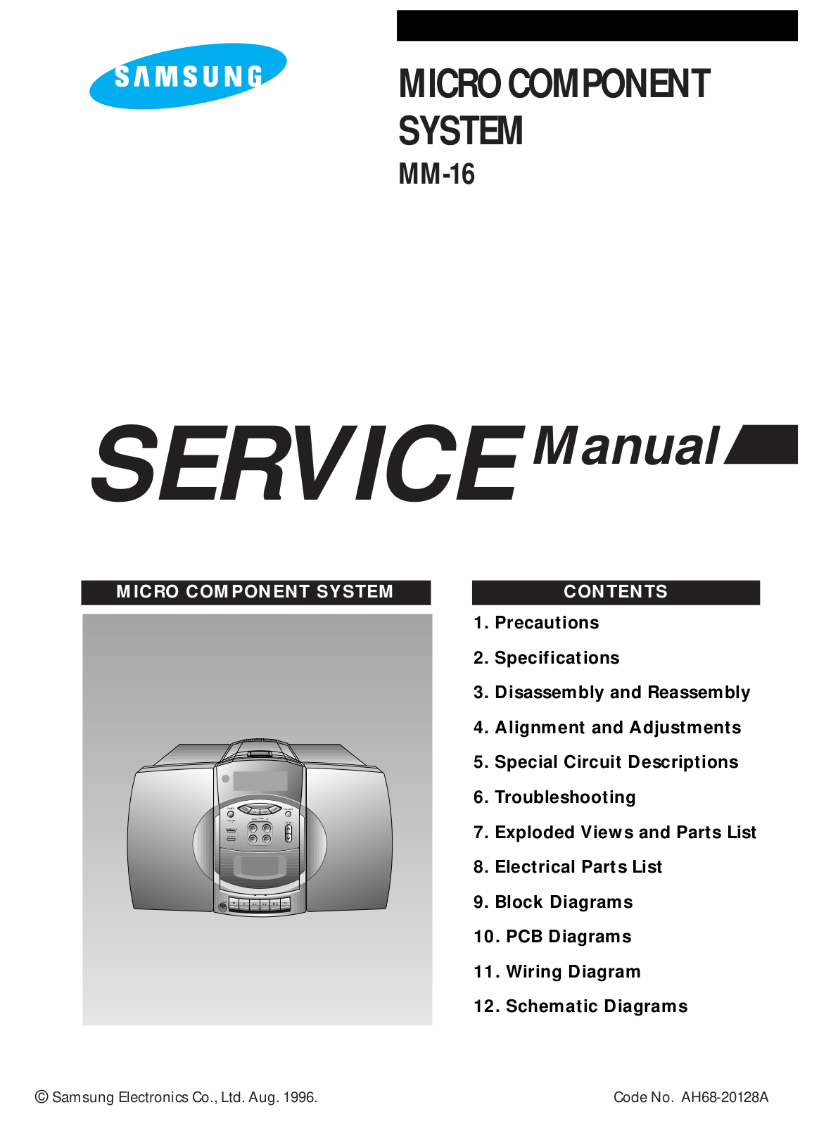 Samsung MM-16 Schematic diagrams User guide - ManualMachine.com