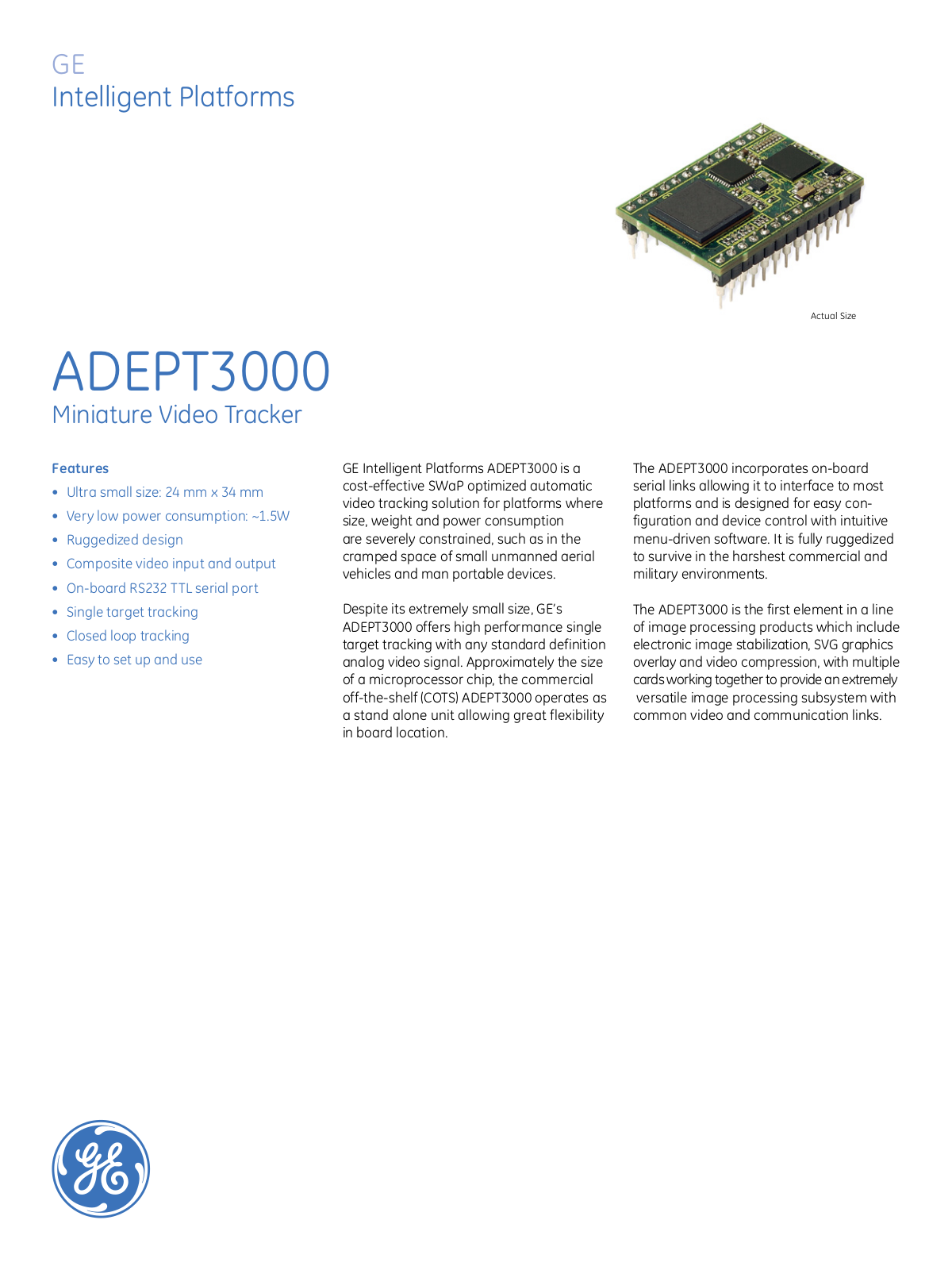 GE ADEPT3000 Data Sheet
