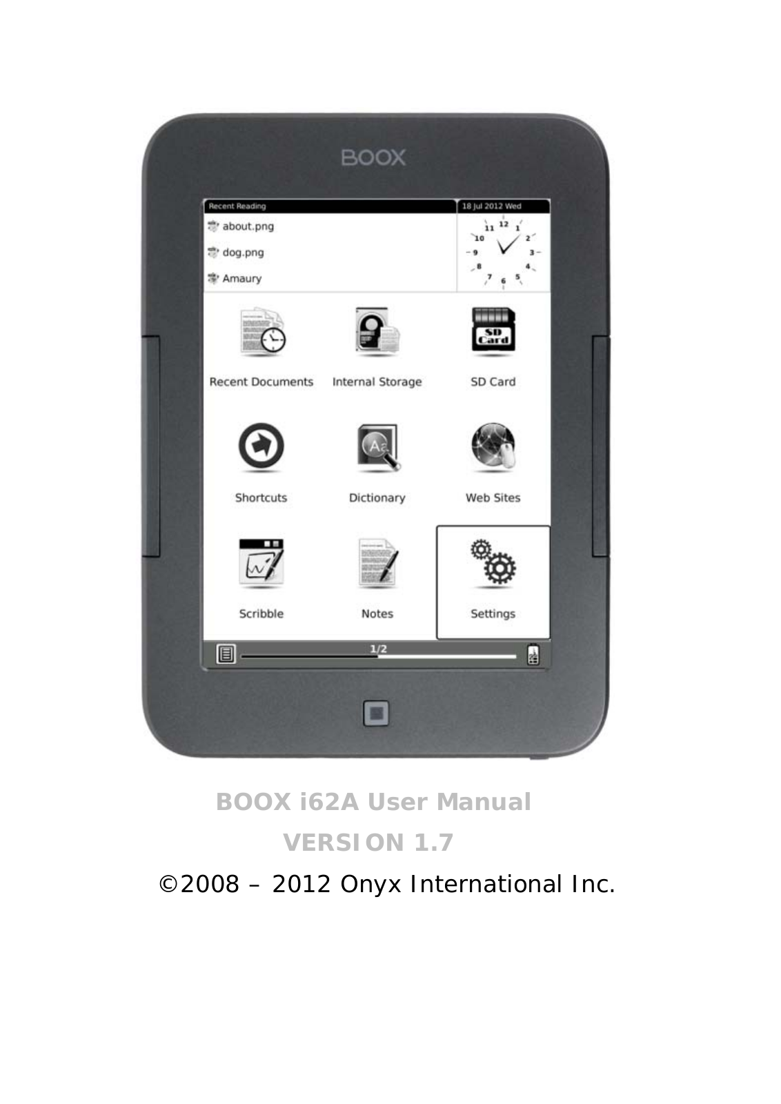 Onyx Boox i62A User Manual