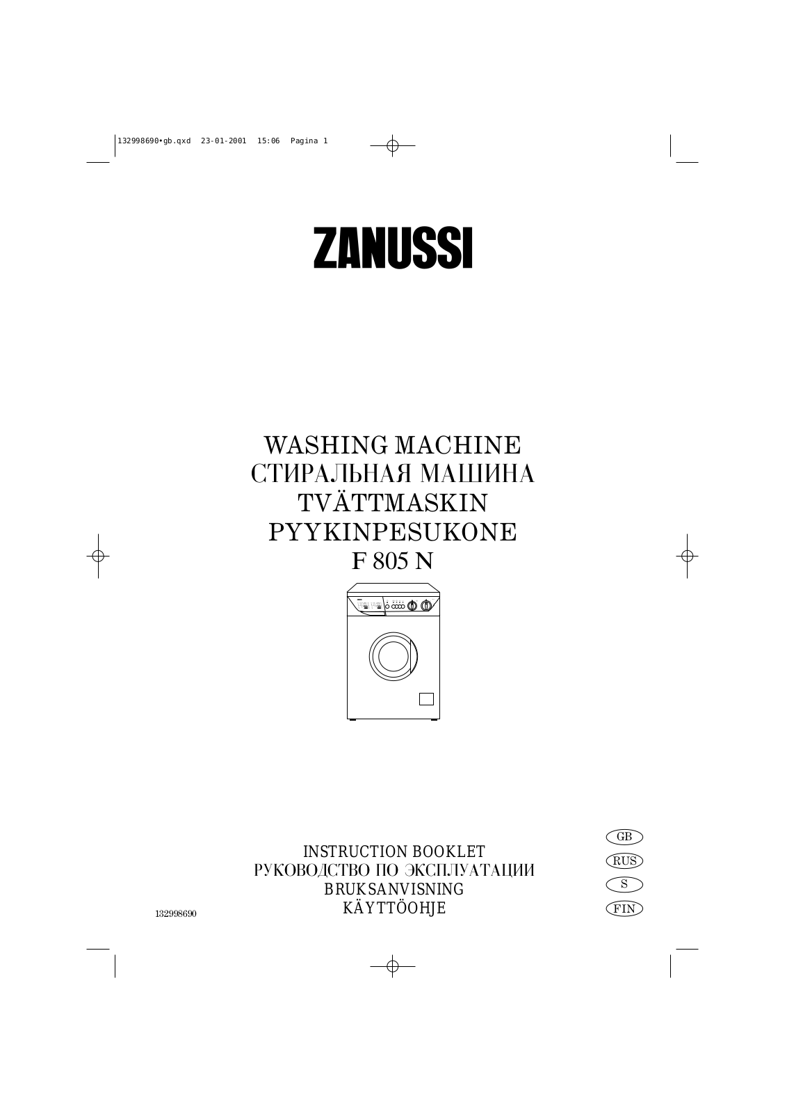 Zanussi F 805 N User Manual