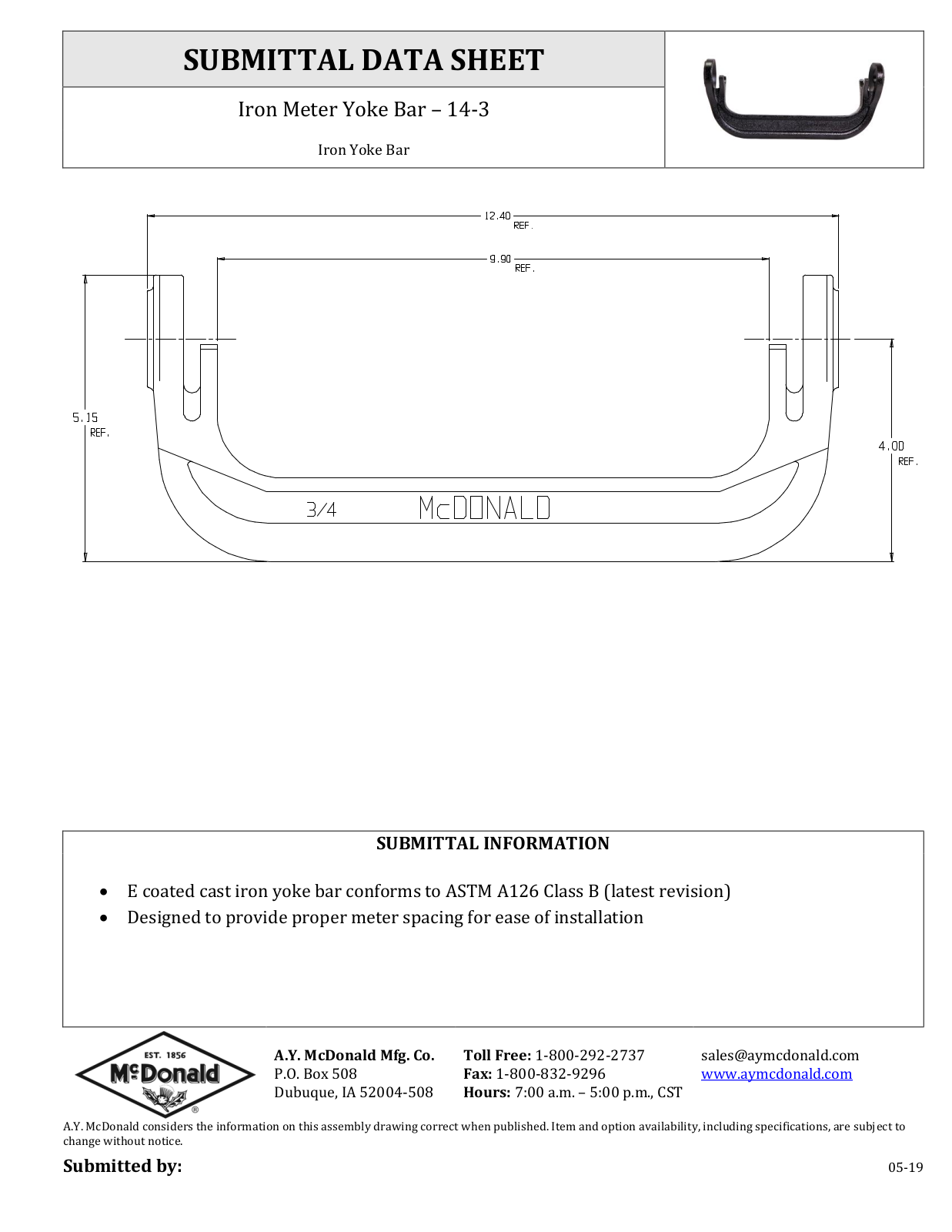 A.Y. McDonald 14-3 User Manual