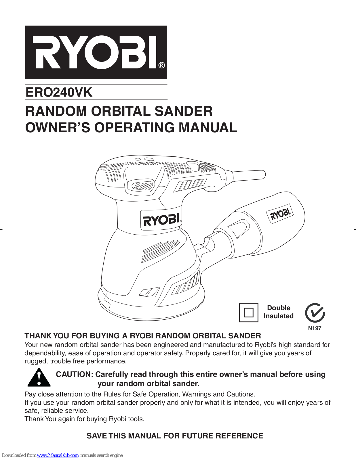 Ryobi ERO240VK Owner's Operating Manual