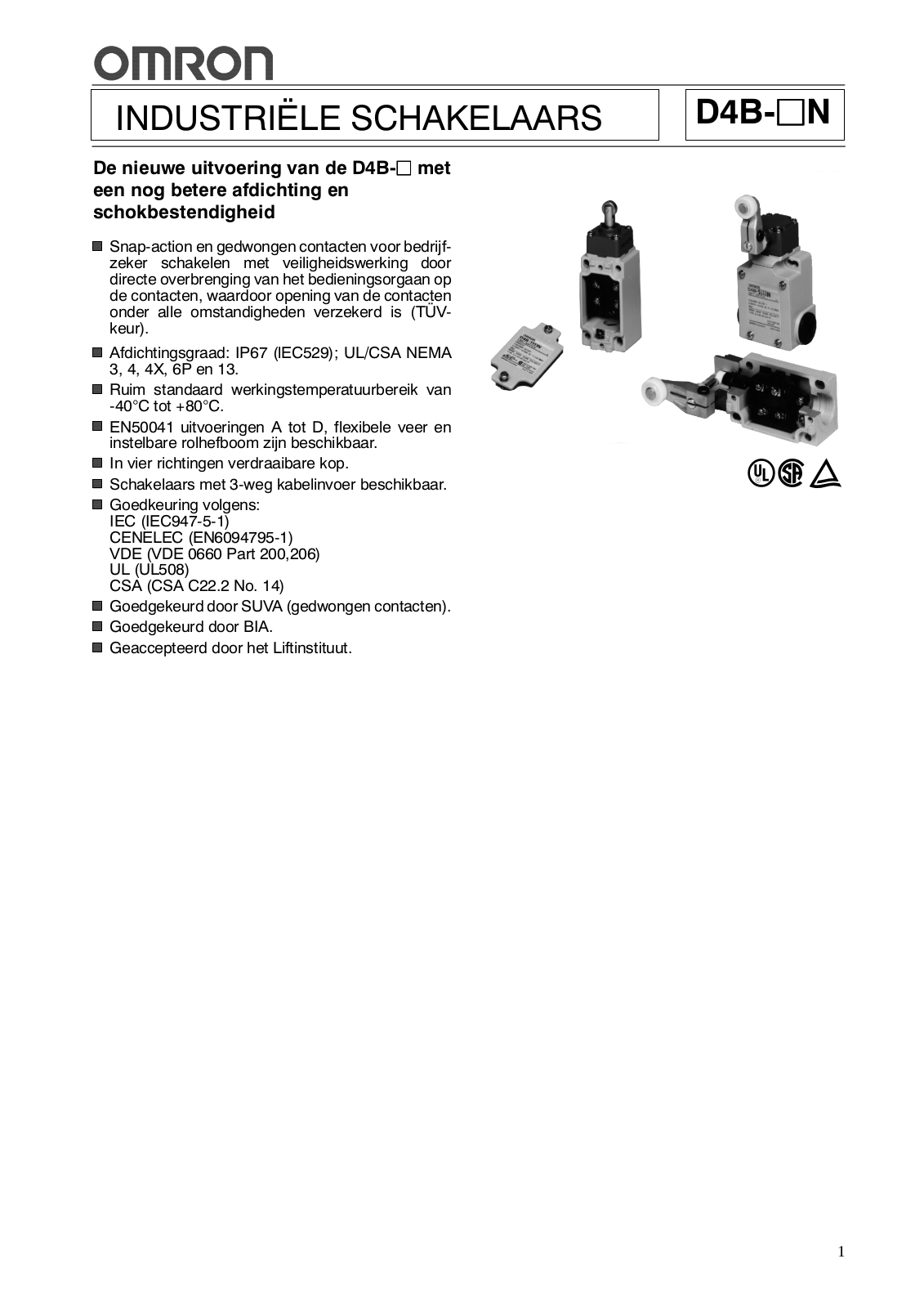 Omron D4B-N DATASHEET