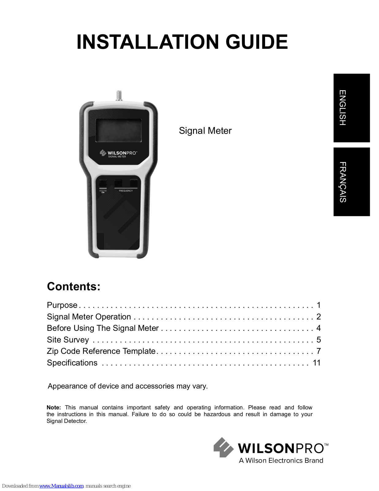 WILSON PRO 2E1018 Installation Manual