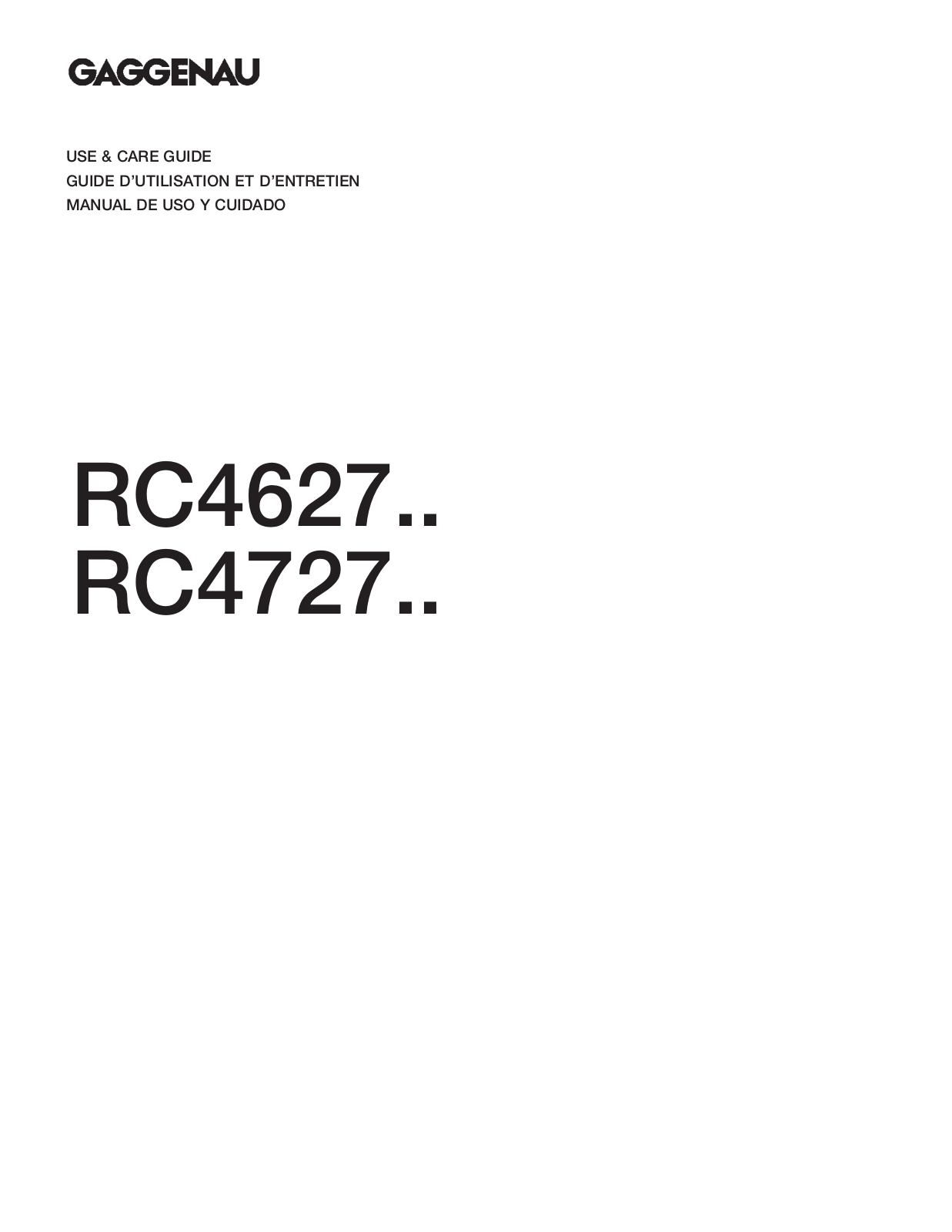 Gaggenau RC462700 Instruction manual