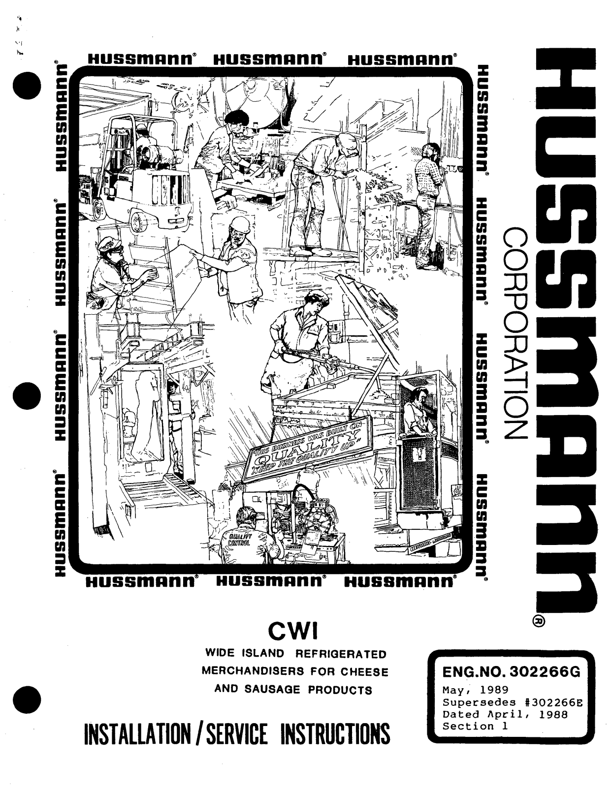 Hussmann CWI-6, CWI-12, CWI-8 Installation And Service Instructions Manual