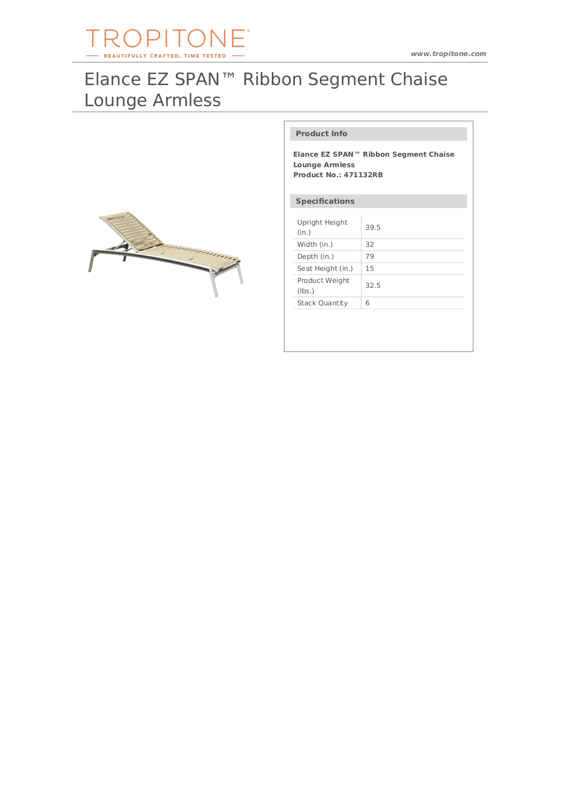 Tropitone TR3109 Dimensions - ManualMachine.com
