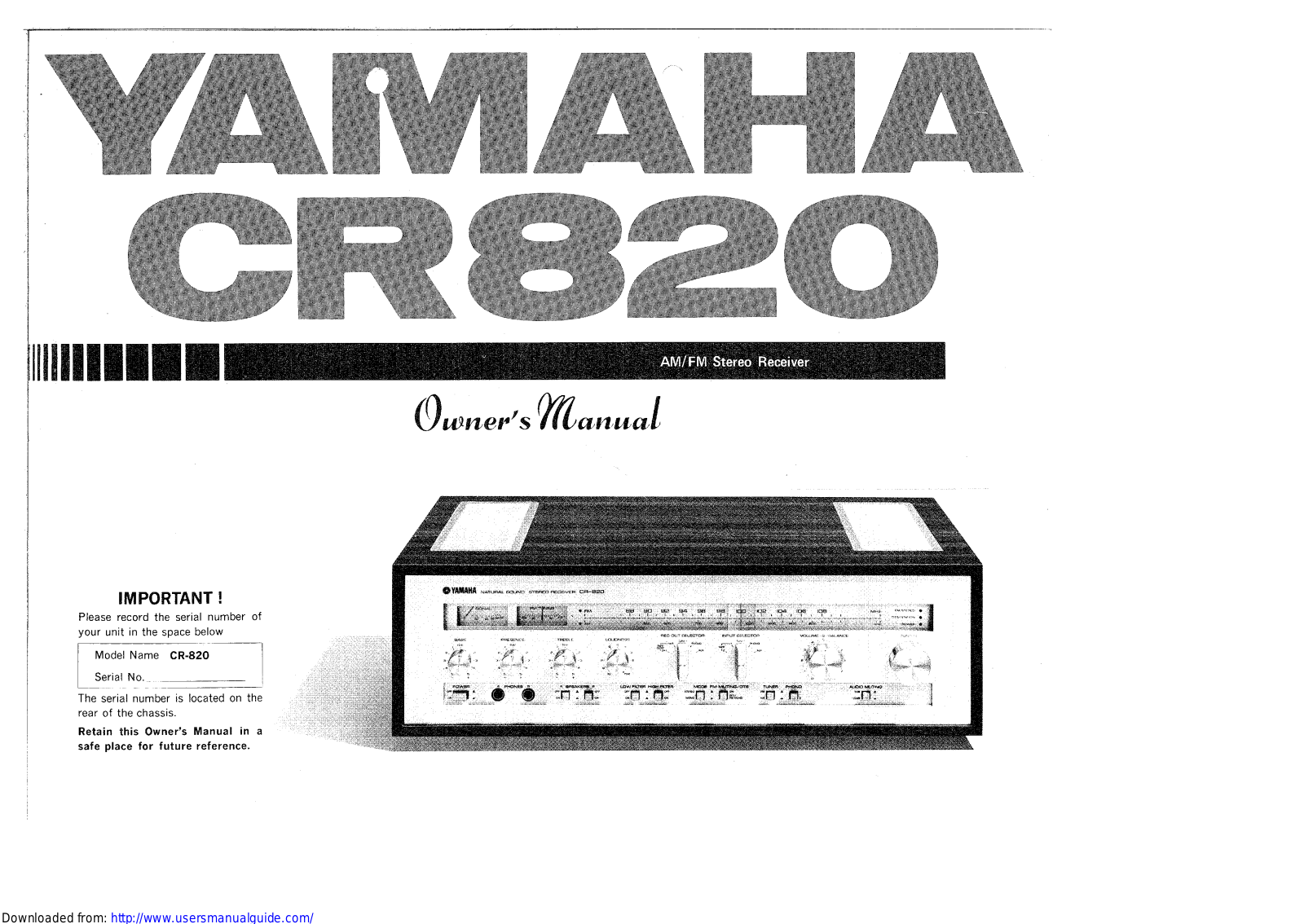 Yamaha Audio CR-820 User Manual