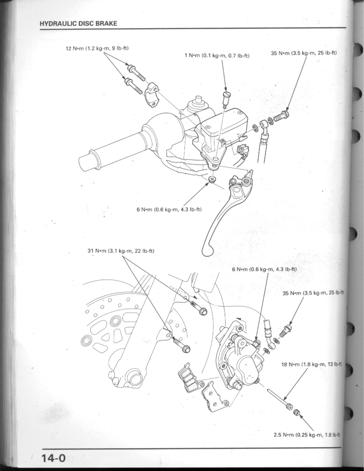 Honda CBR600F3 Service Manual 14 brakes