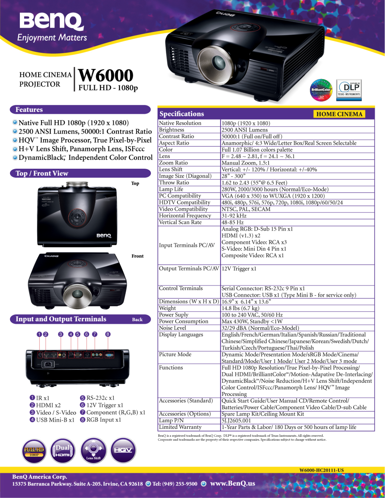 BenQ W6000 User Manual