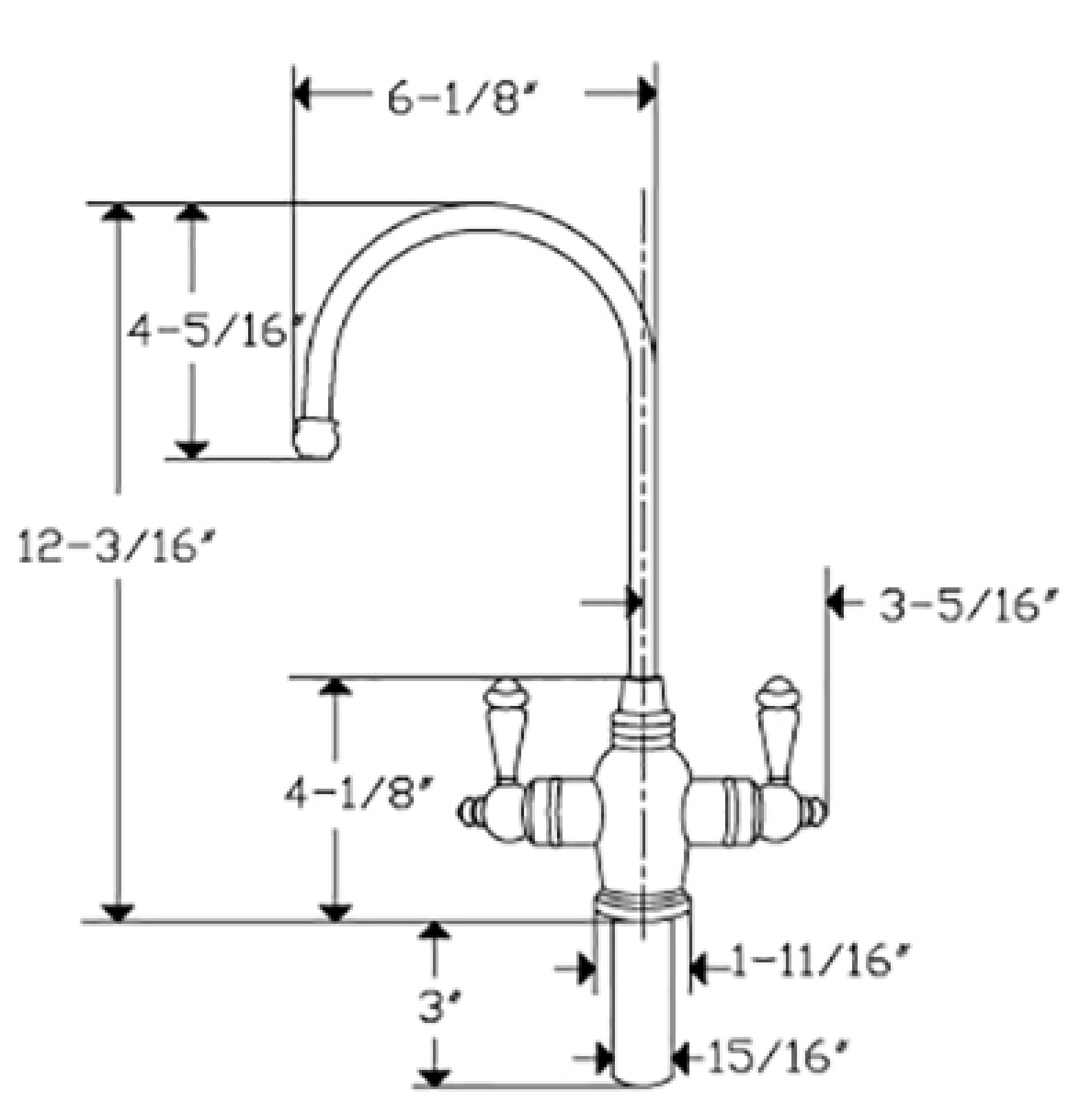 APEC FAUCET-HC-ARL-CM Dimensions Guide - ManualMachine.com