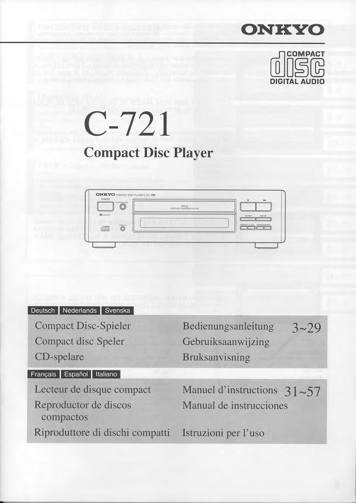 Onkyo C-721 Owners Manual