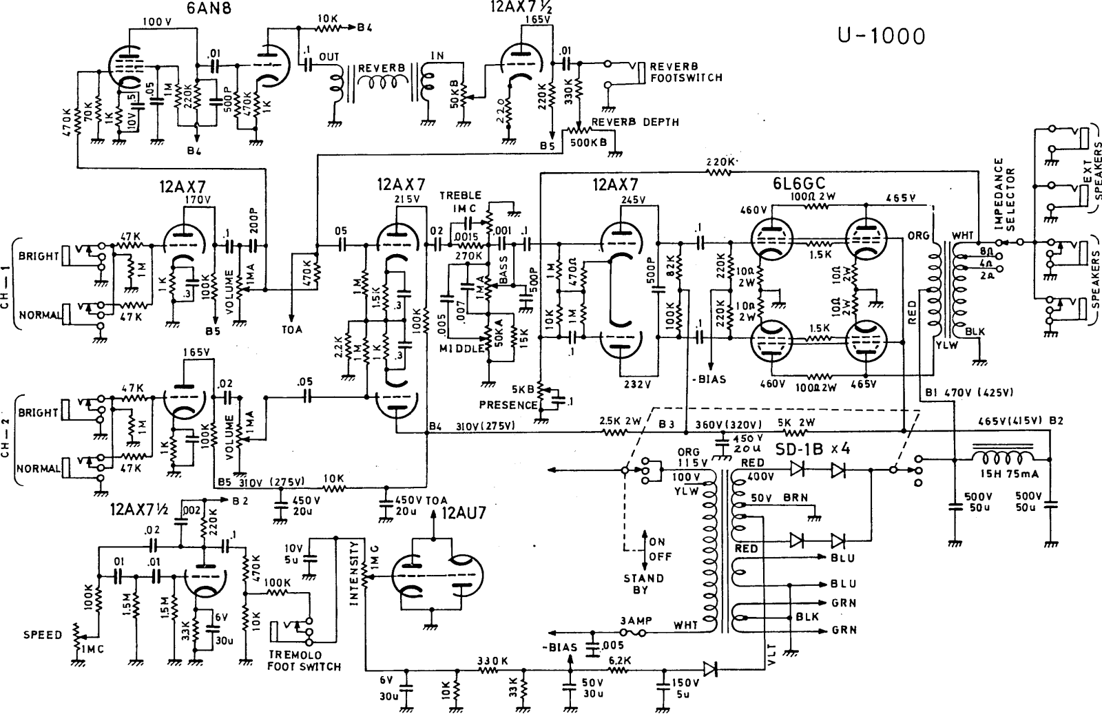 Univox u 1000 schematic