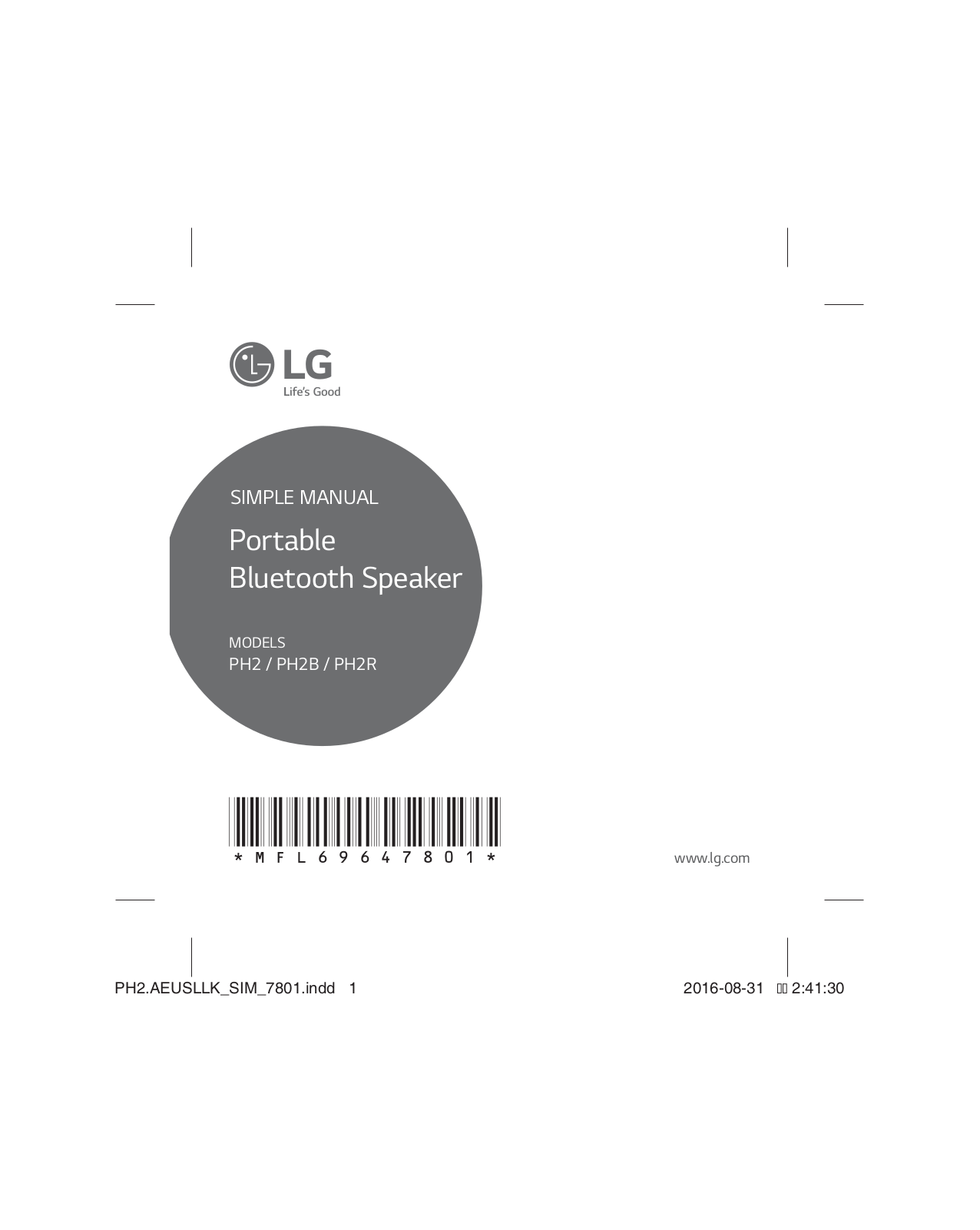 LG PH2 User Manual