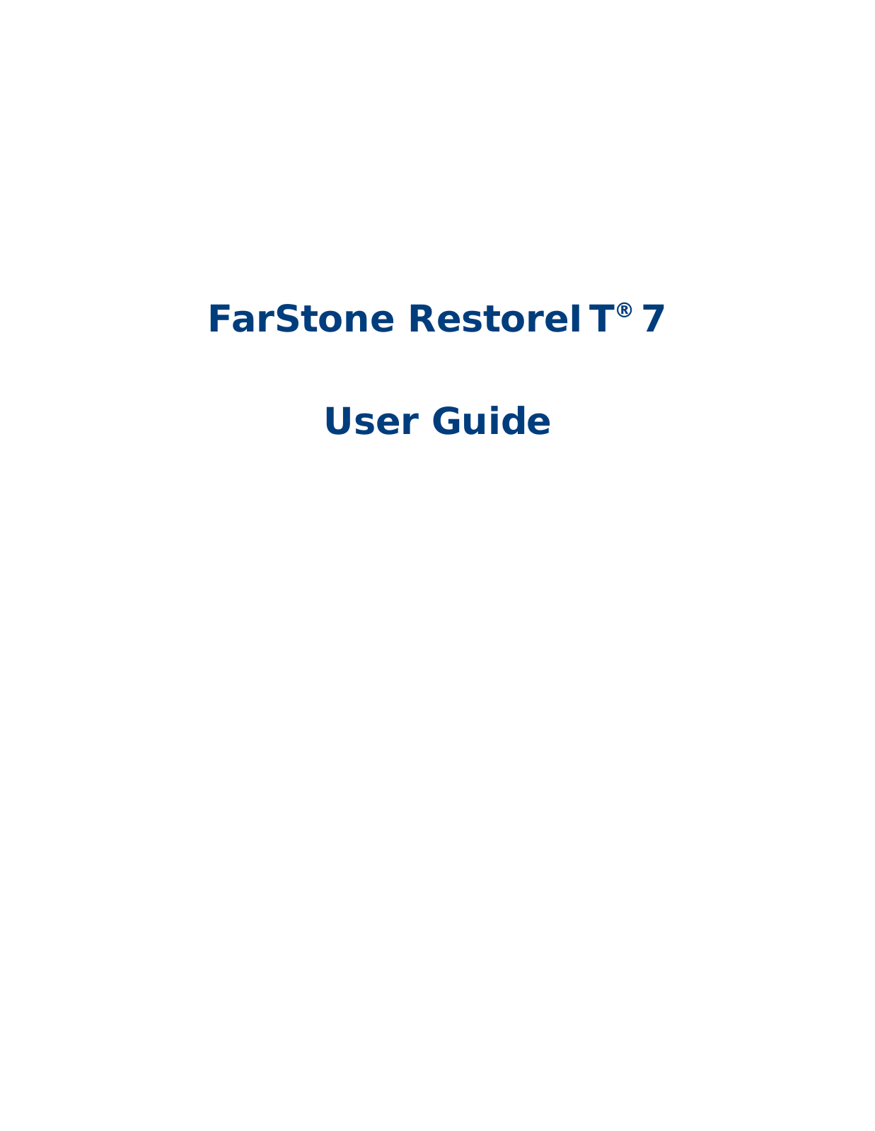 Farstone RESTOREIT 7 User Manual